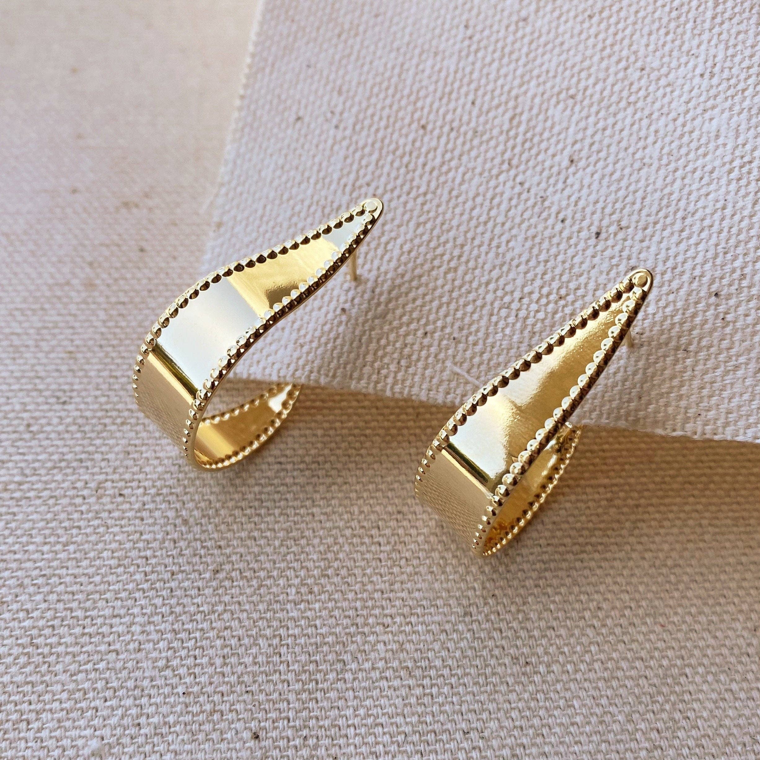 Gold Dots Hoop Earrings