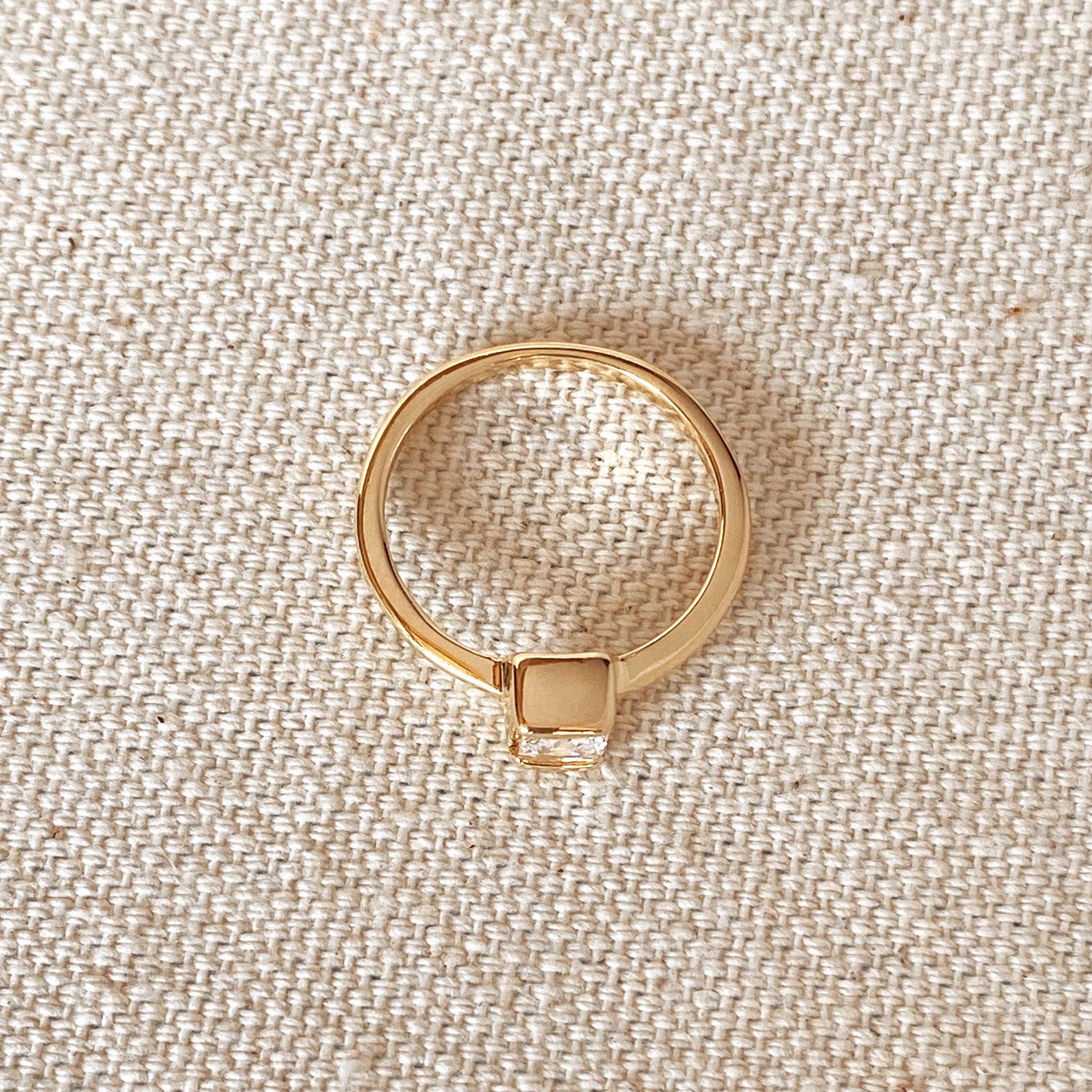 Gold Square Diamond Ring