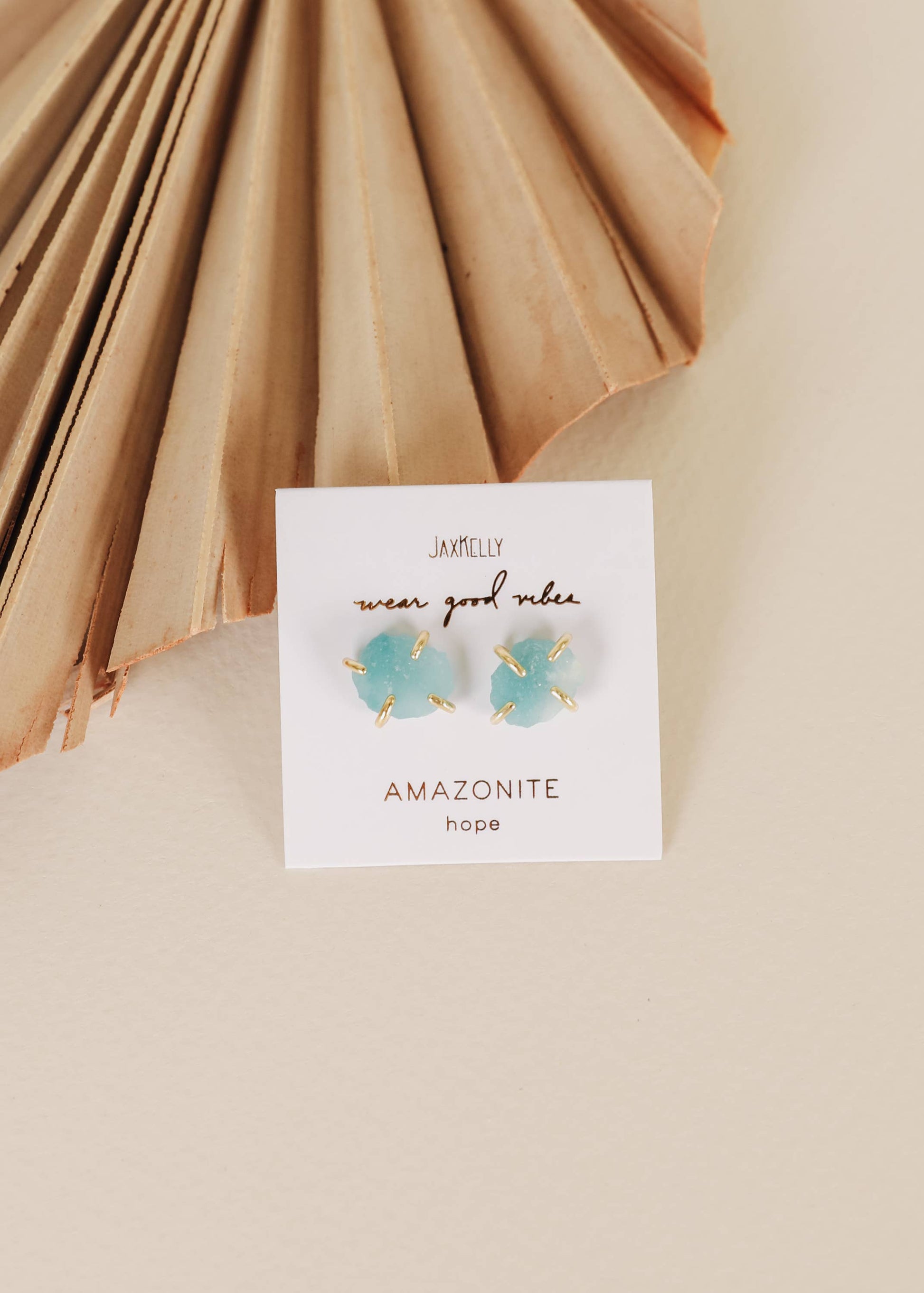 Amazonite Gold Studs
