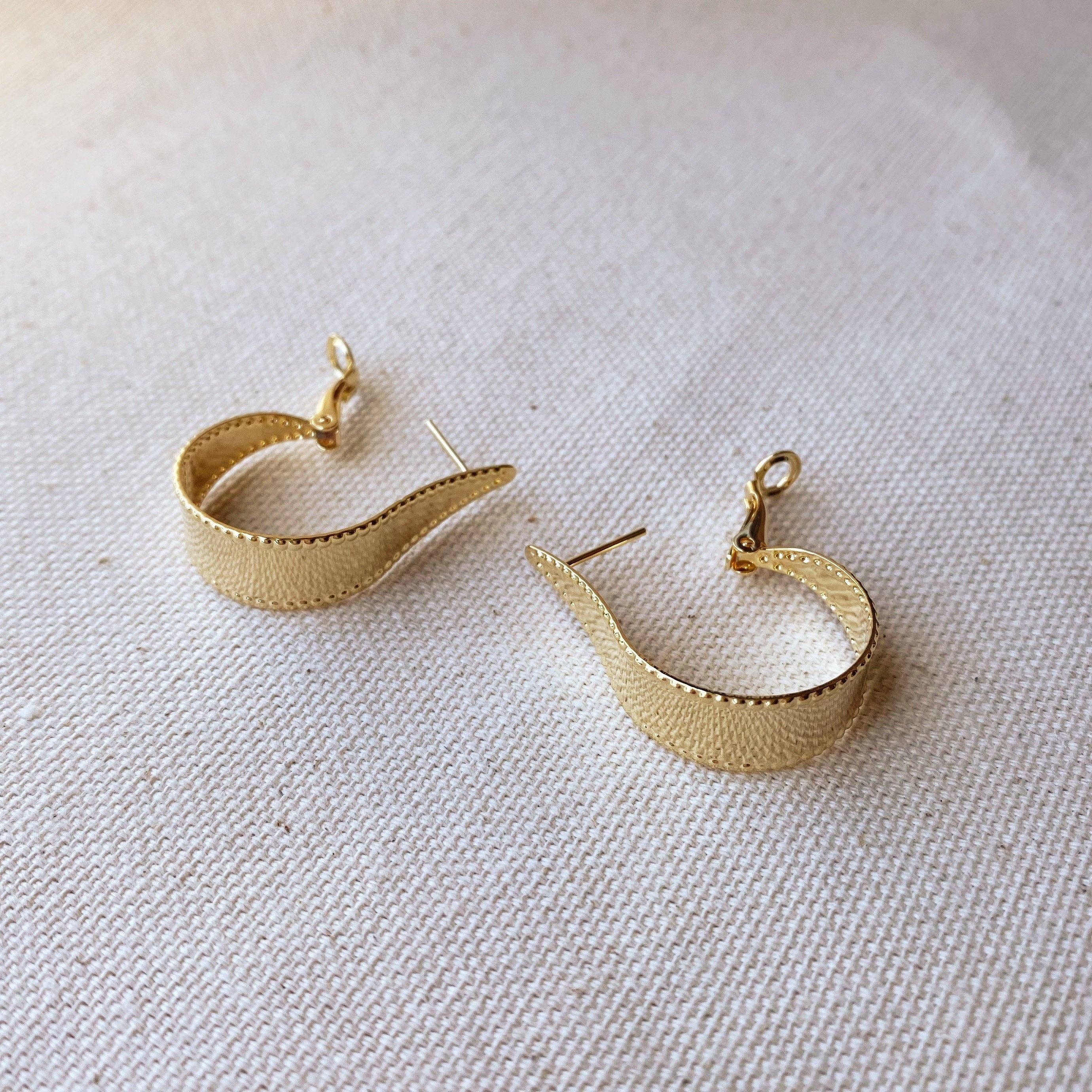 Gold  Dots Hoop Earrings