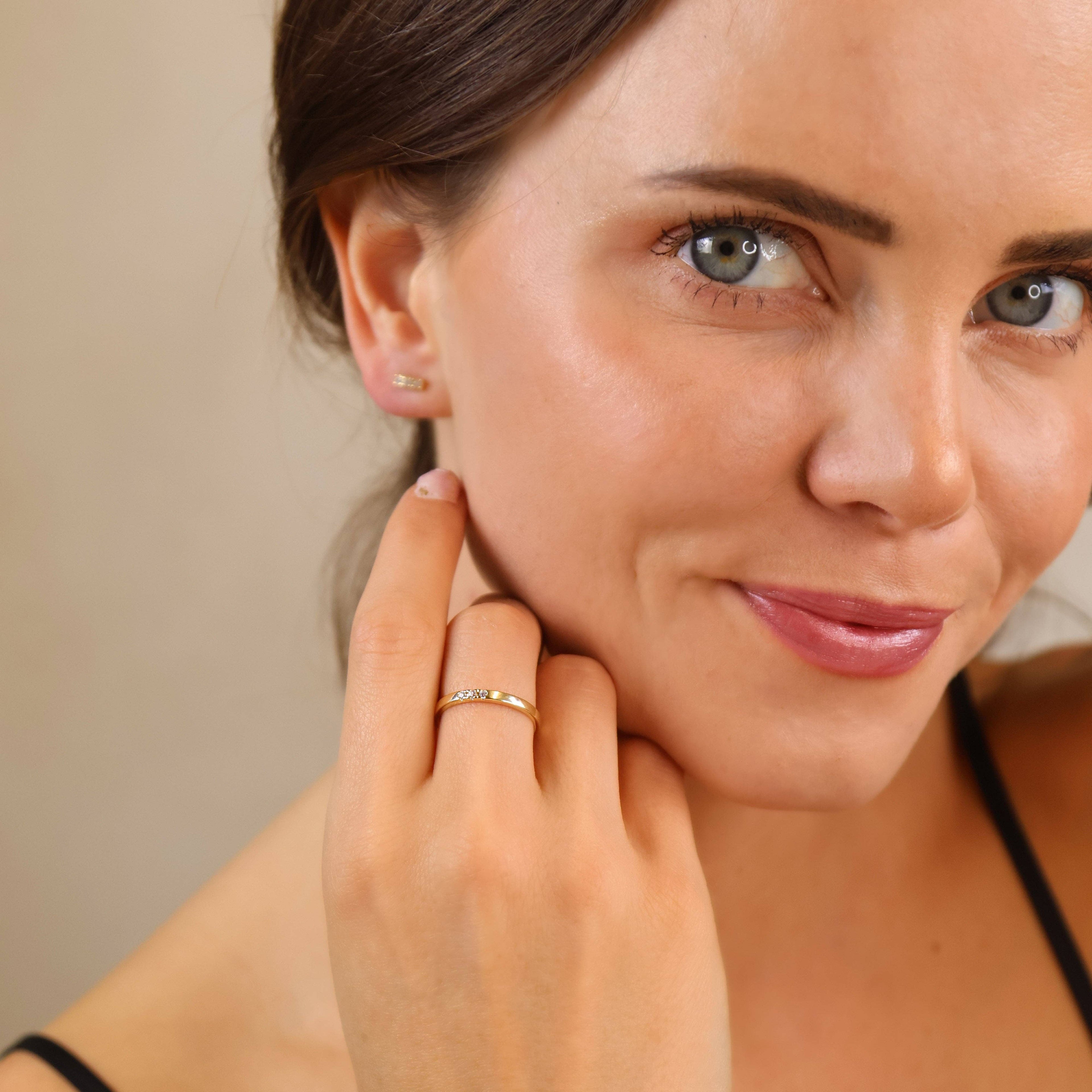 Delicate Gold Diamond Band