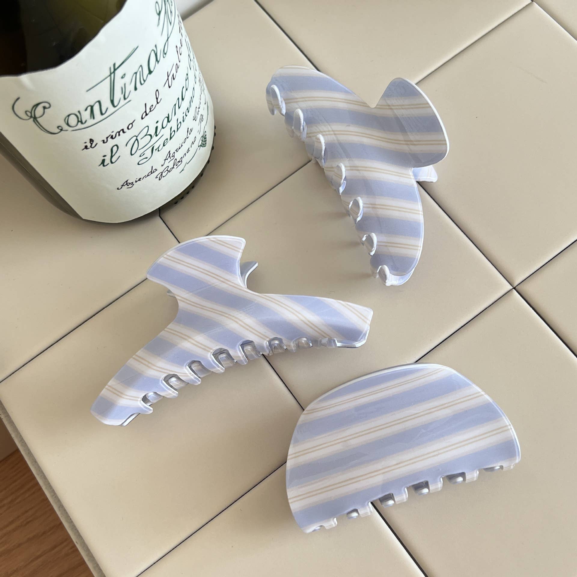 Blue Stripes Claw Clip