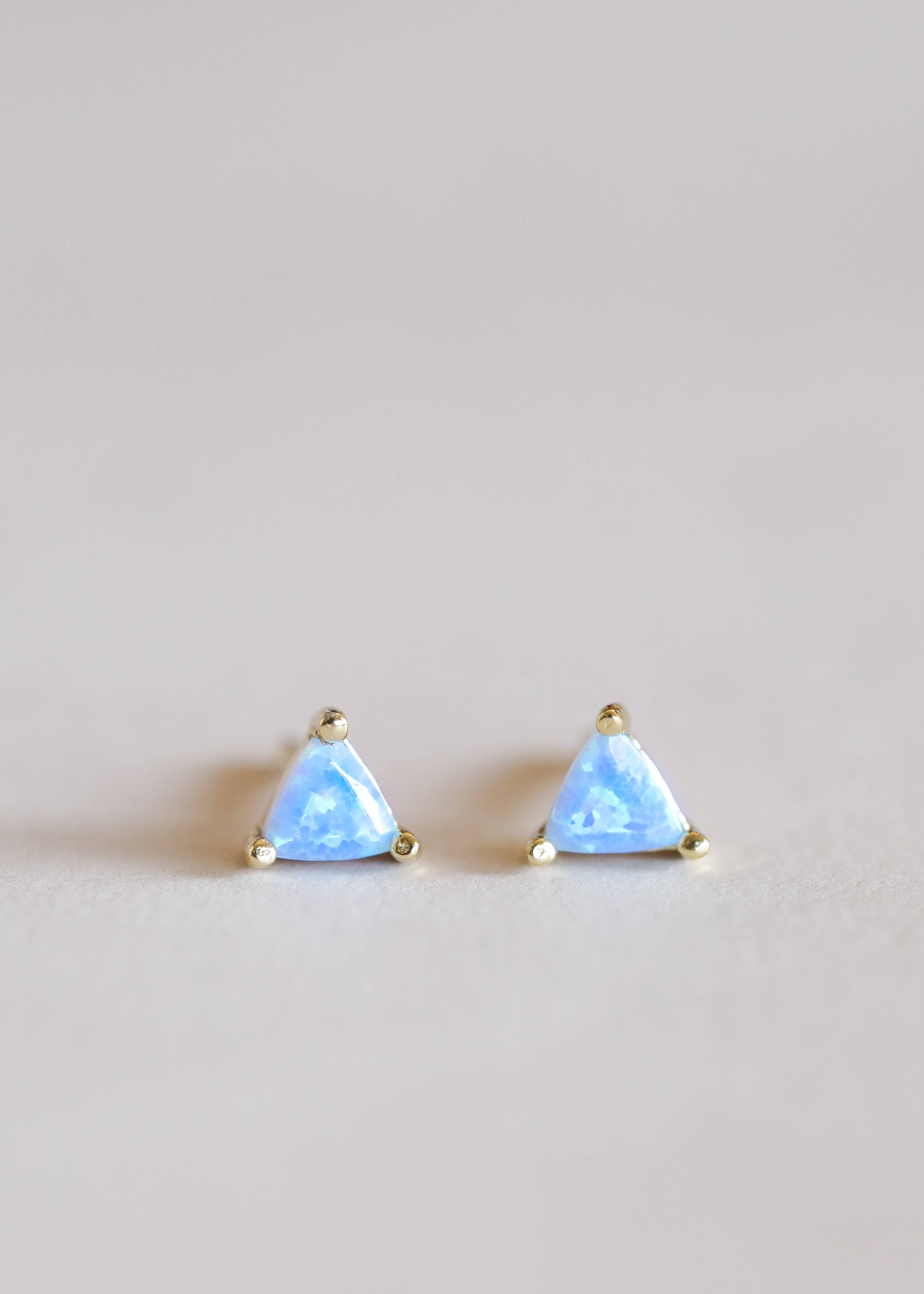 Gold Opal Studs