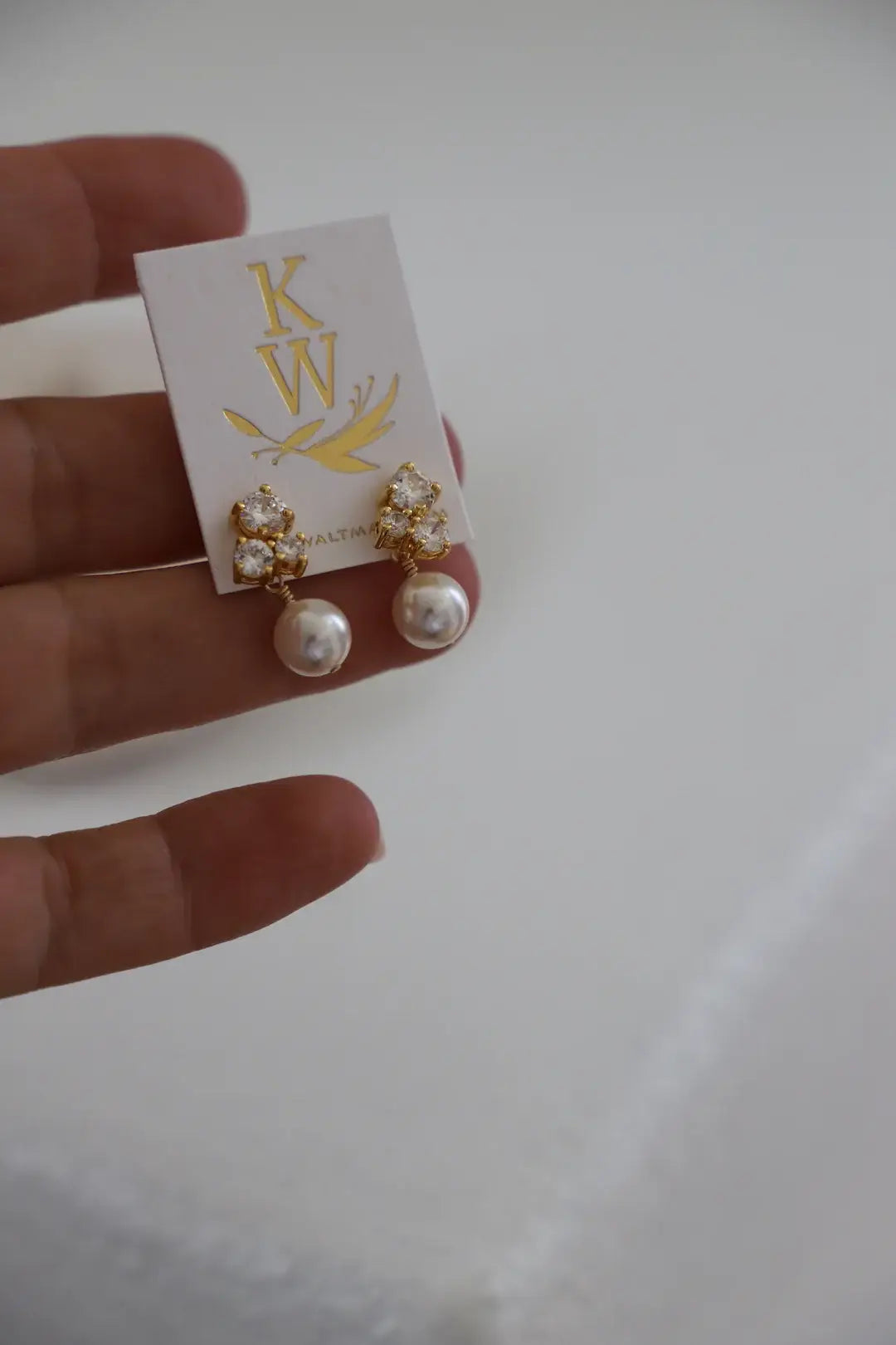 Dahlia Pearl Gold Studs