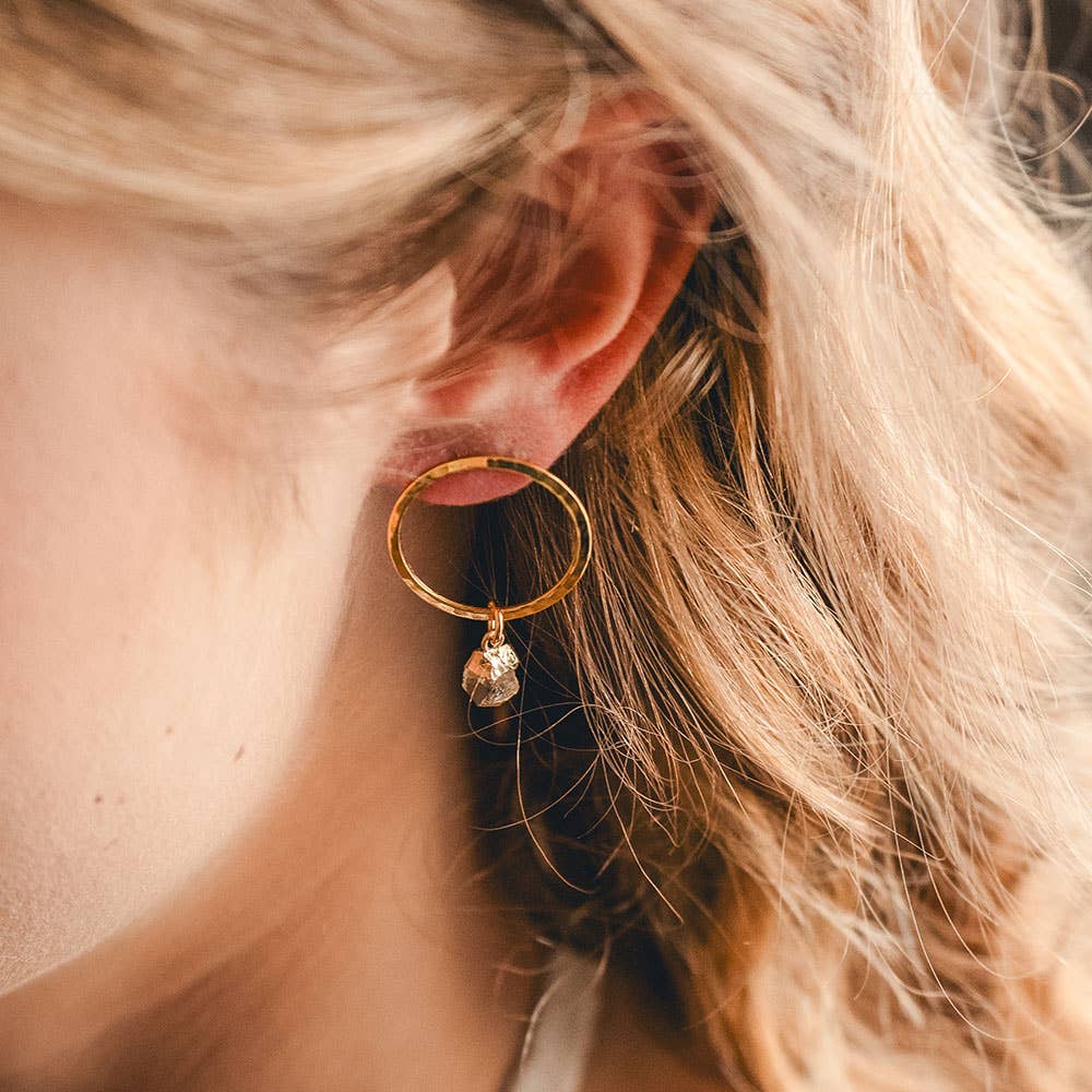 Hammered Ring with Gemstones