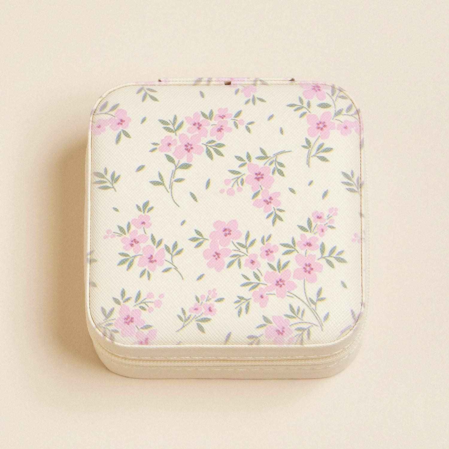 Multi Color Flower Pattern Jewelry Box -Travel Size
