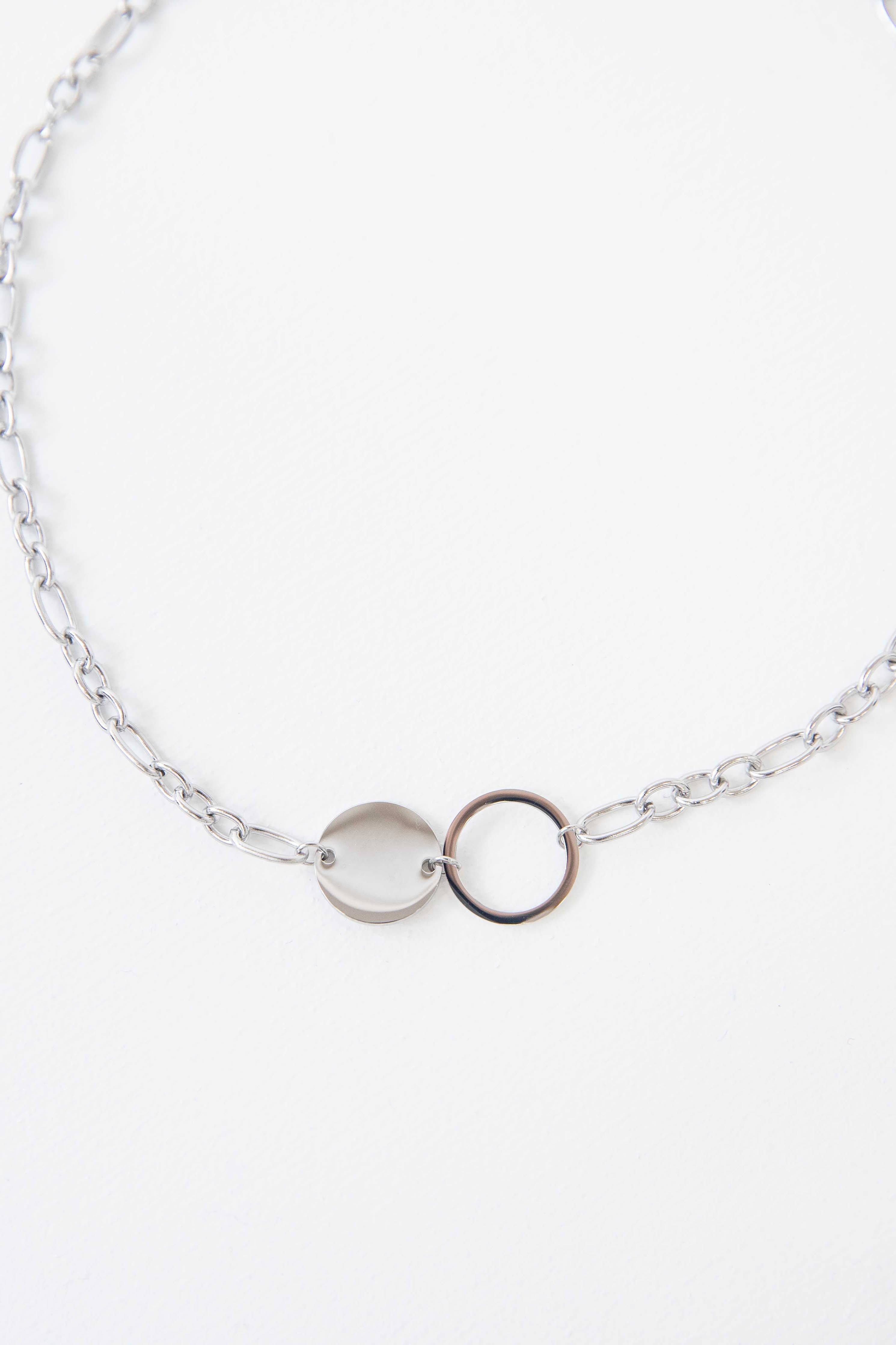 Circle Link Silver Necklace