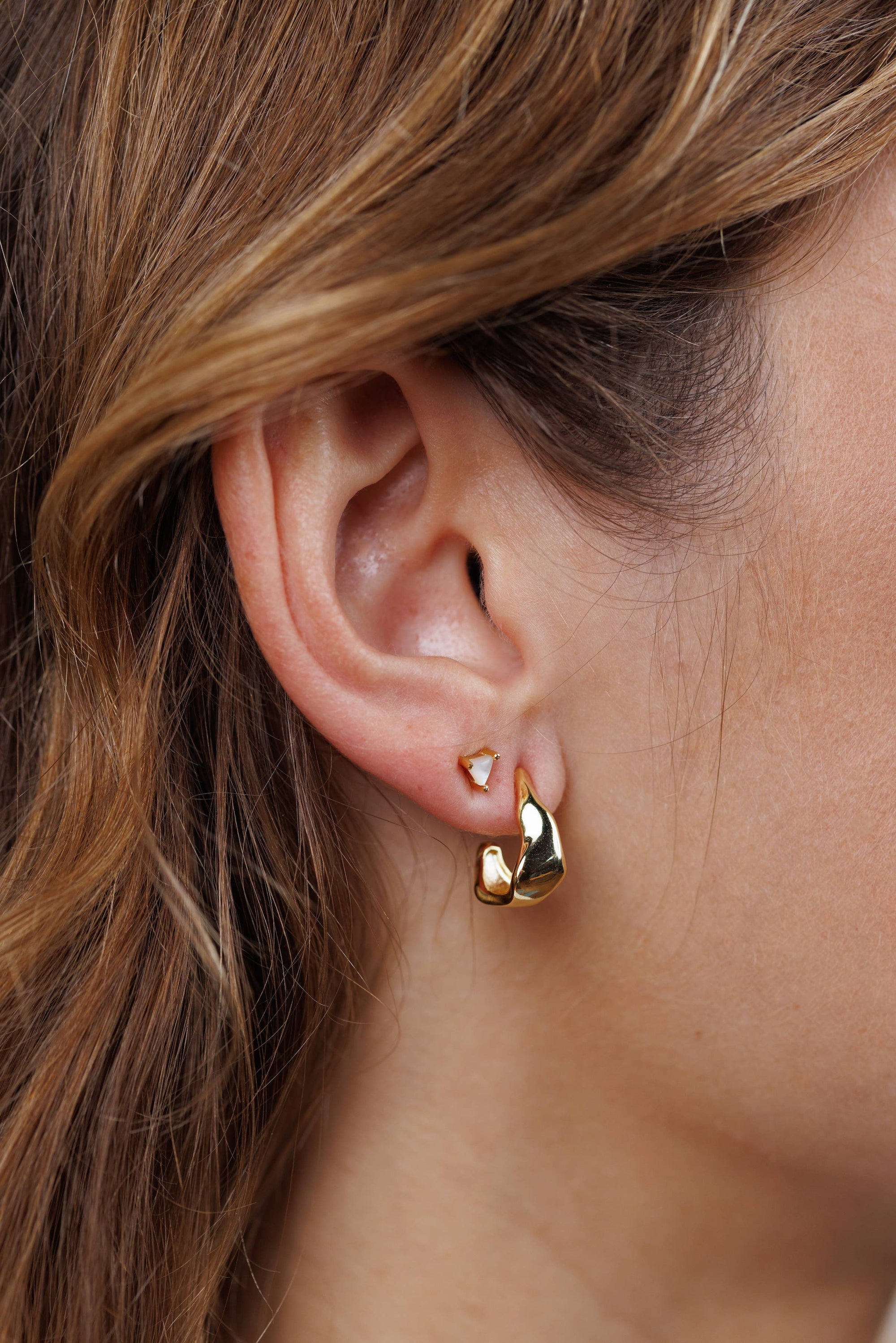 Ripple Gold Earrings