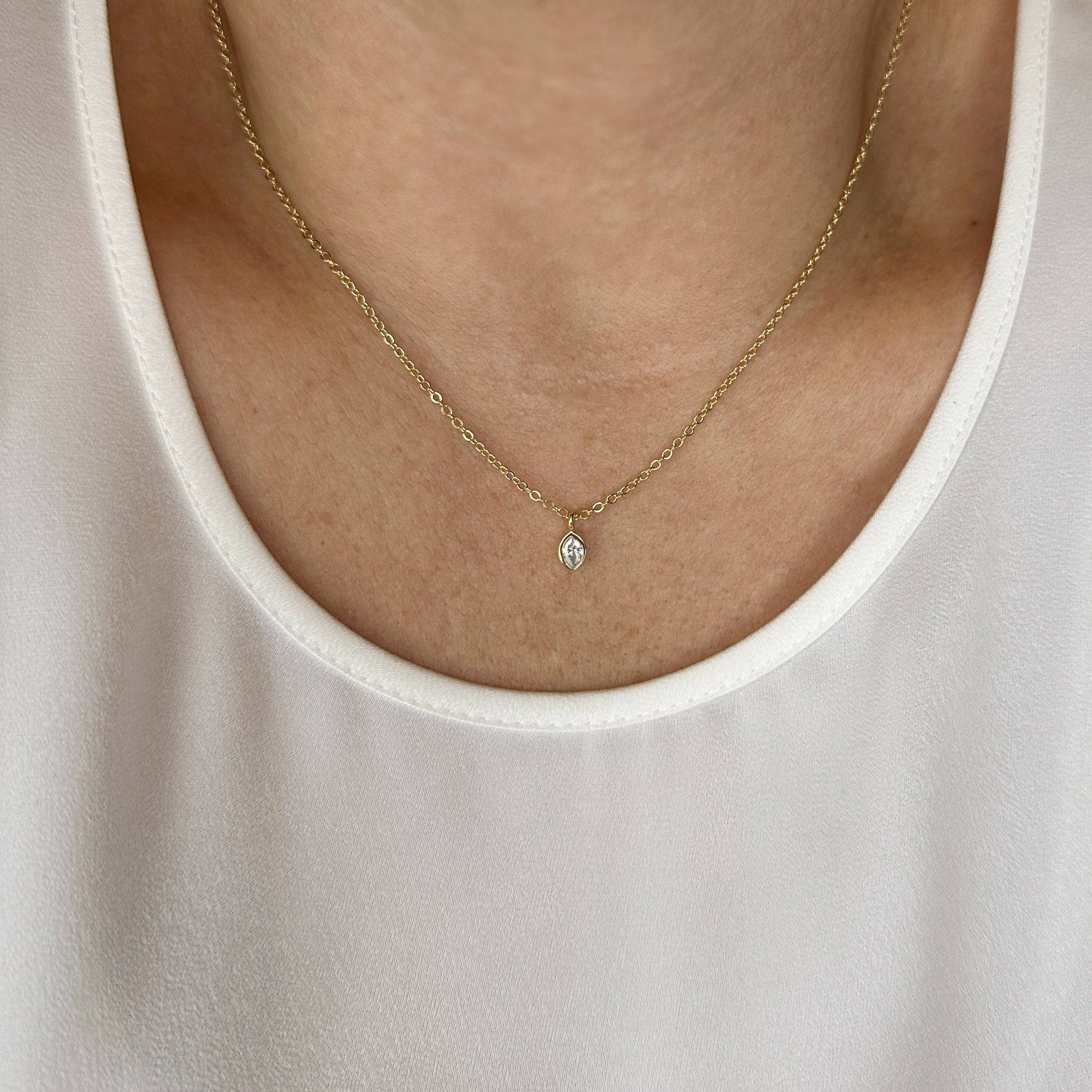 Ellipse Solitaire Necklace