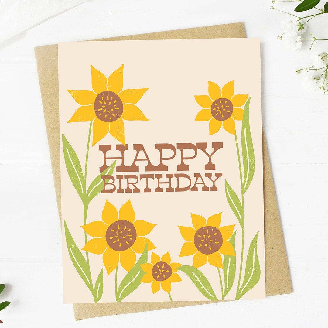 Happy Birthday Sunflowers Greeting Card