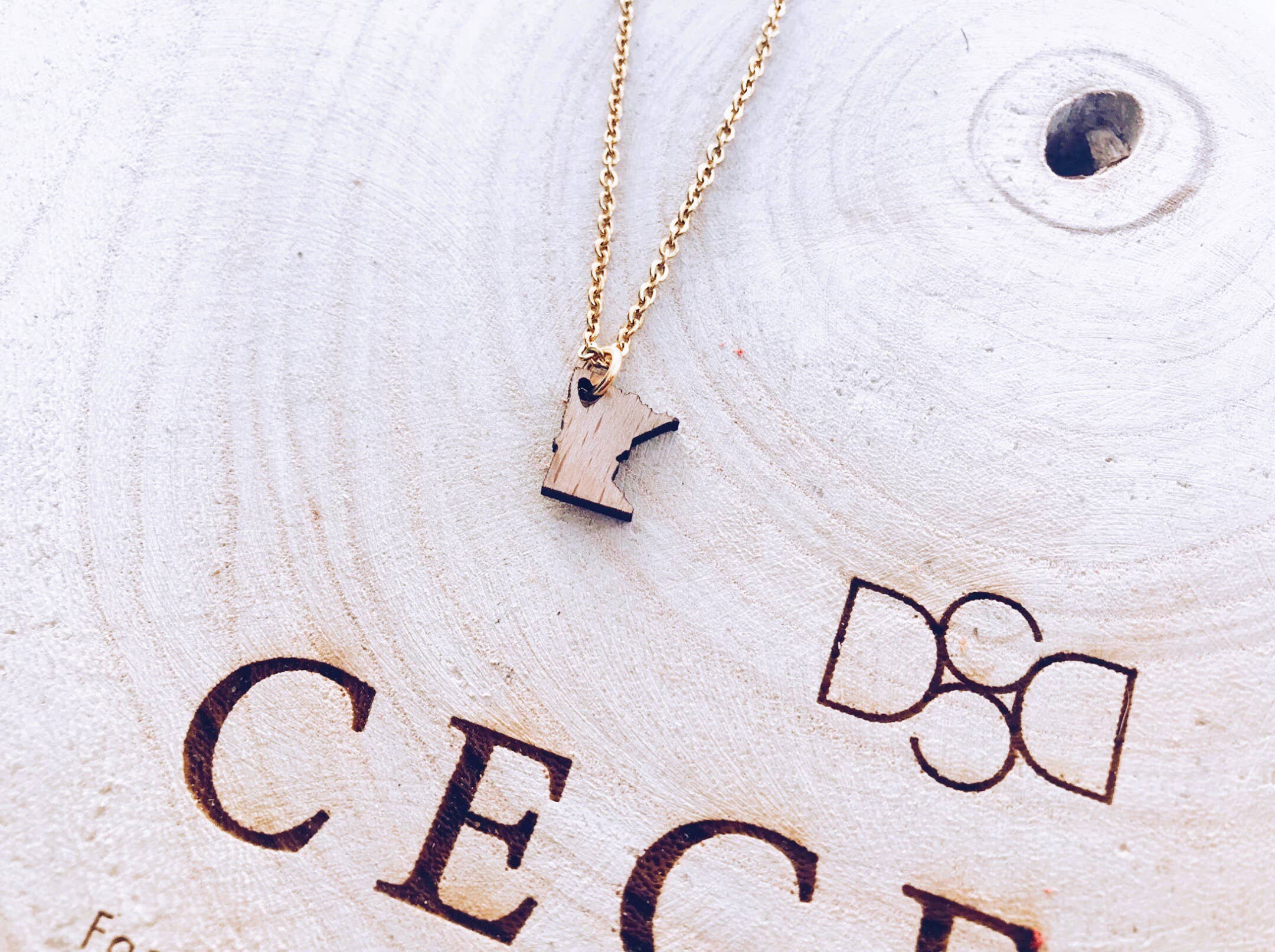 NH Wooden Charm Necklace