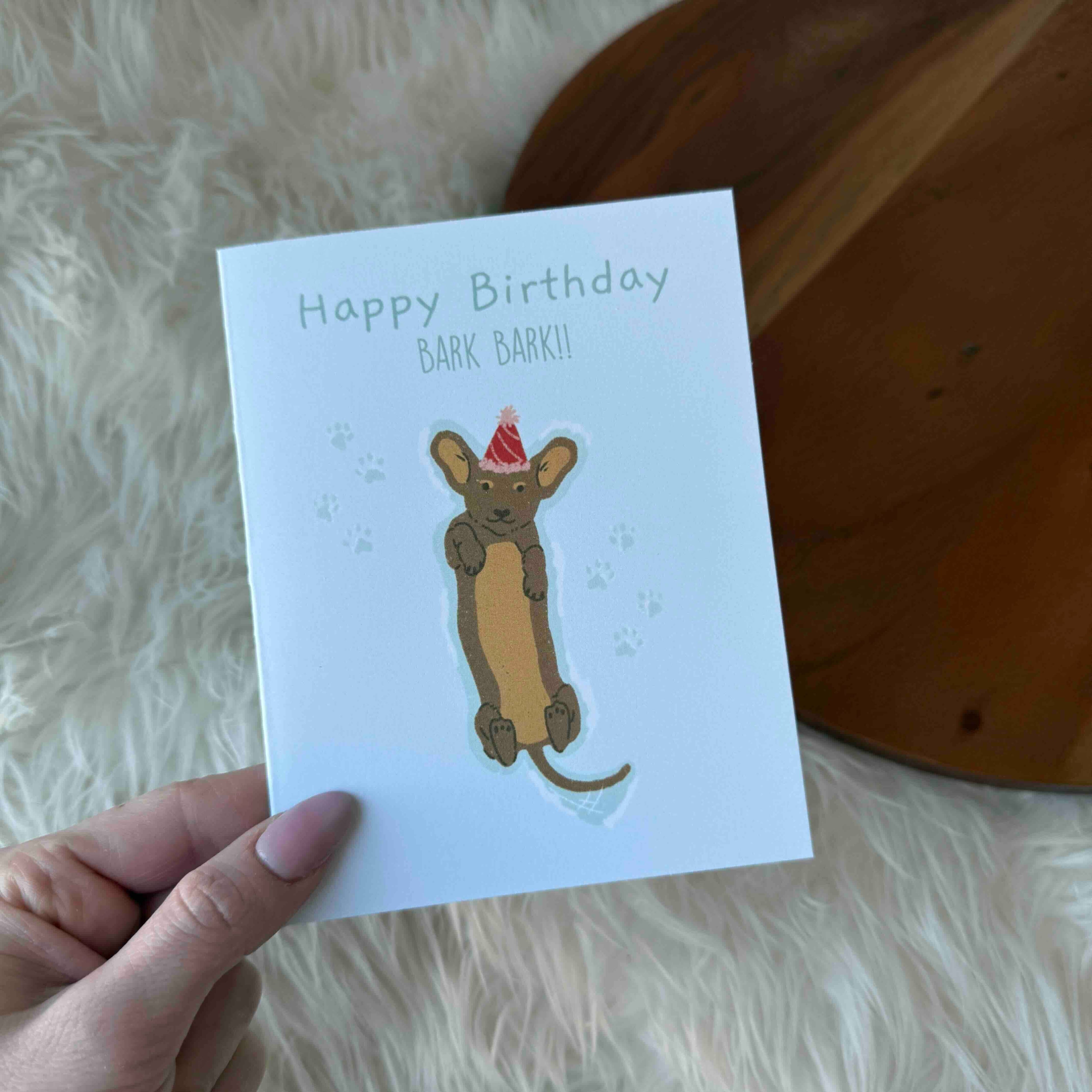 Happy Birthday (bark bark) Wiener Dog Card
