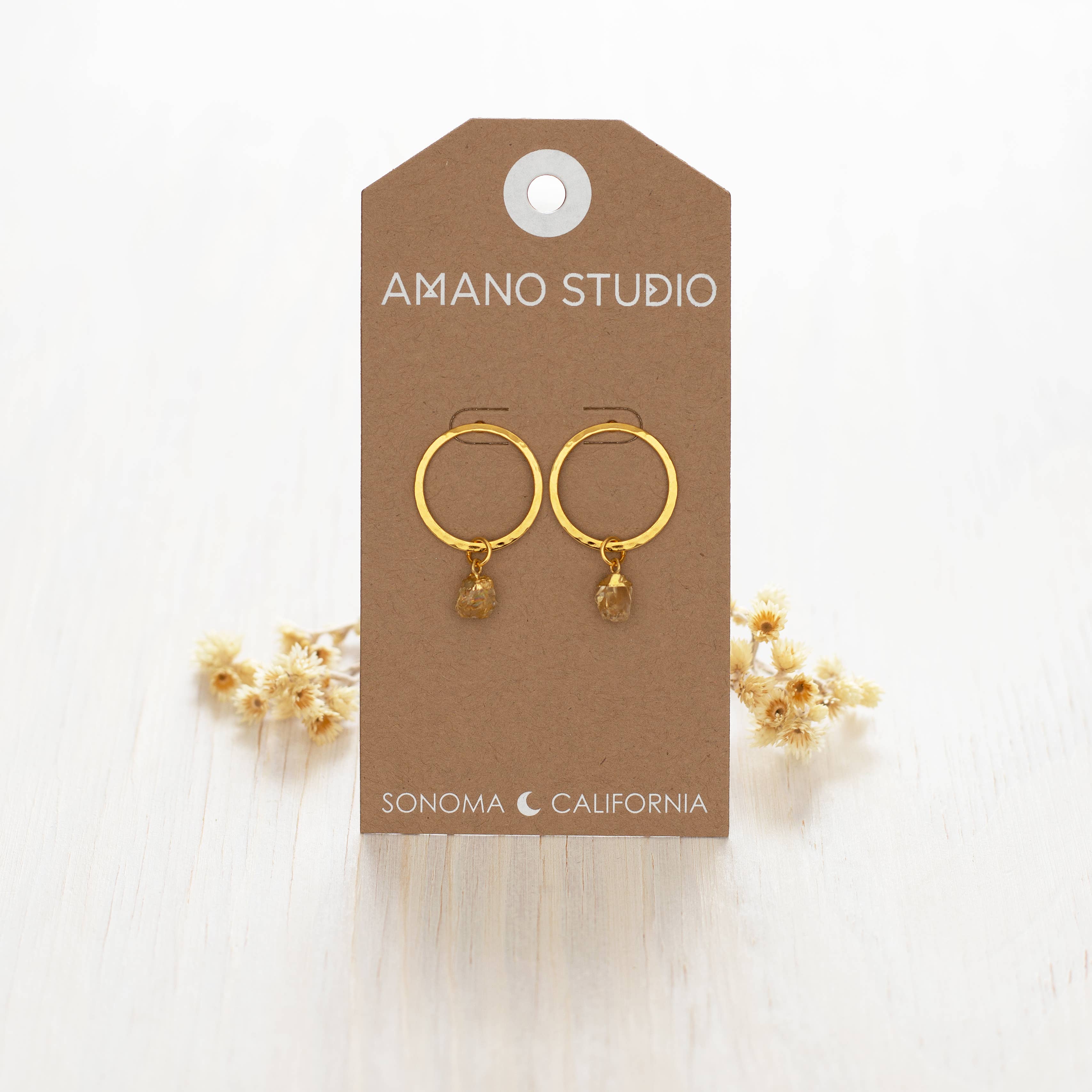 Hammered Ring with Gemstones