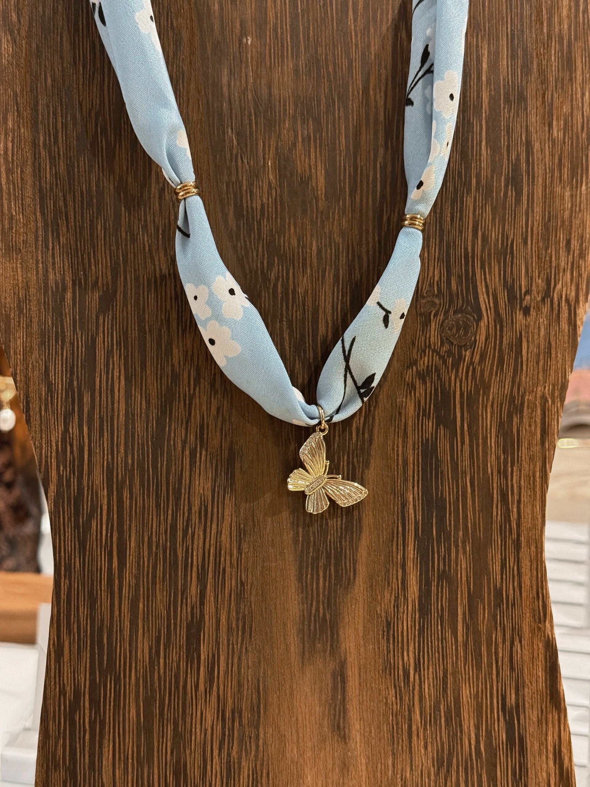 Butterfly Bandana Charm Necklace