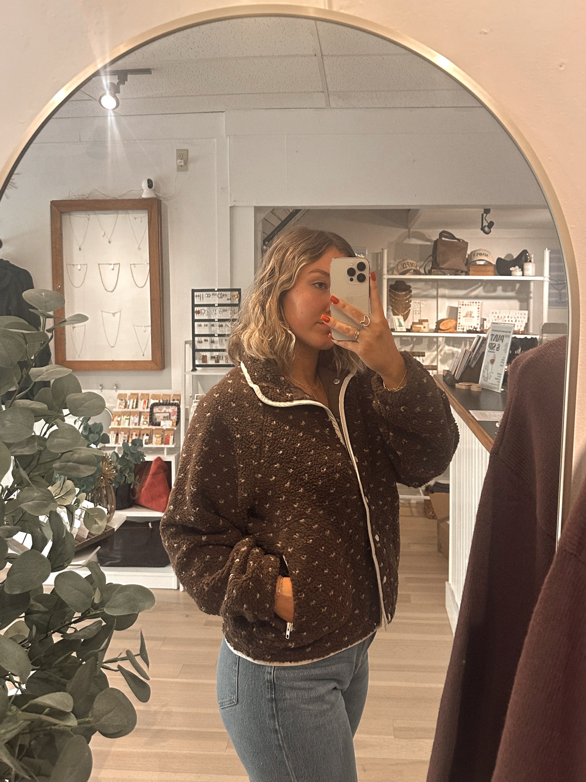 Cinnamon Swirl Sherpa Jacket