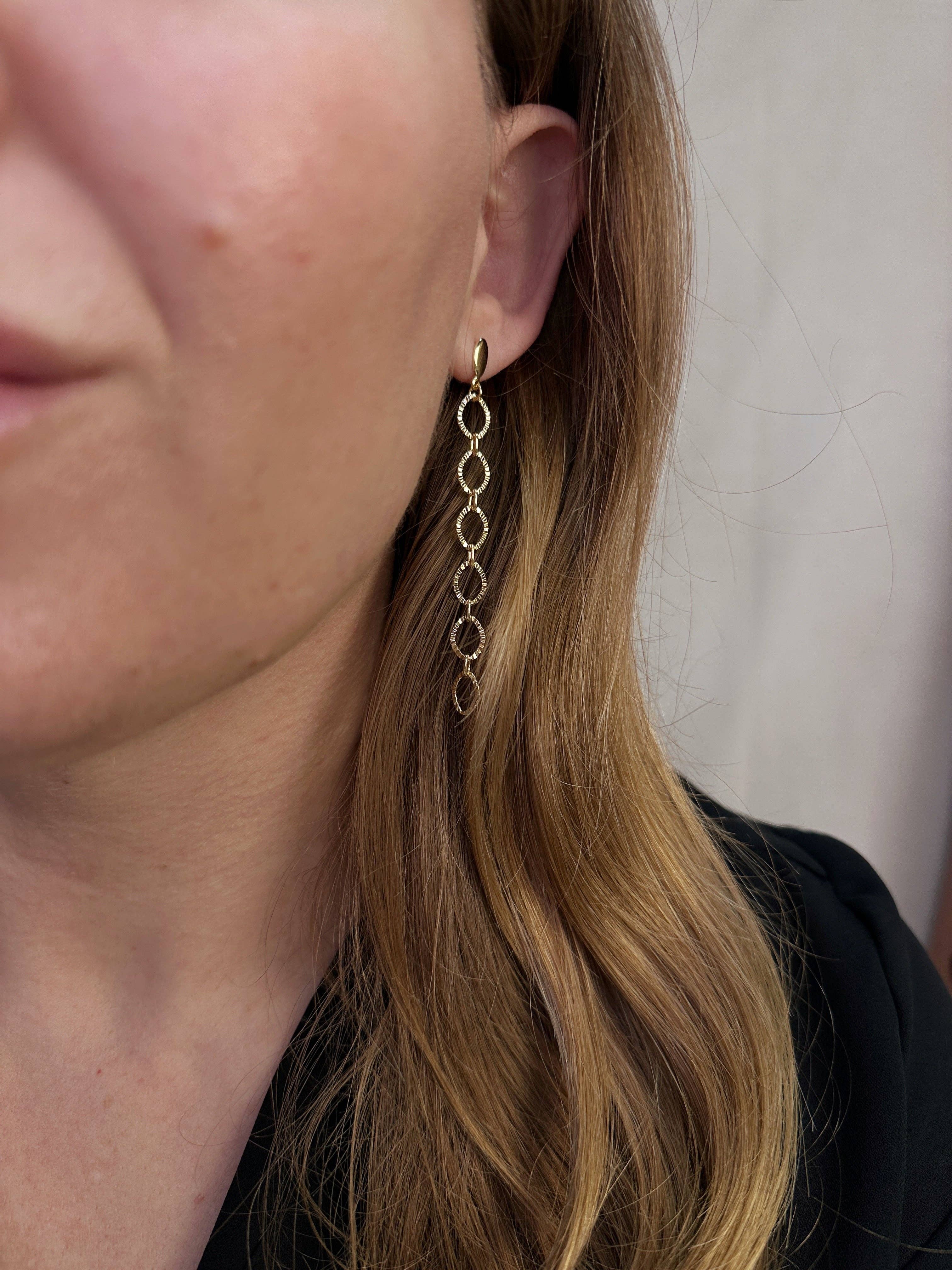 Diamond Cut Chain Earrings