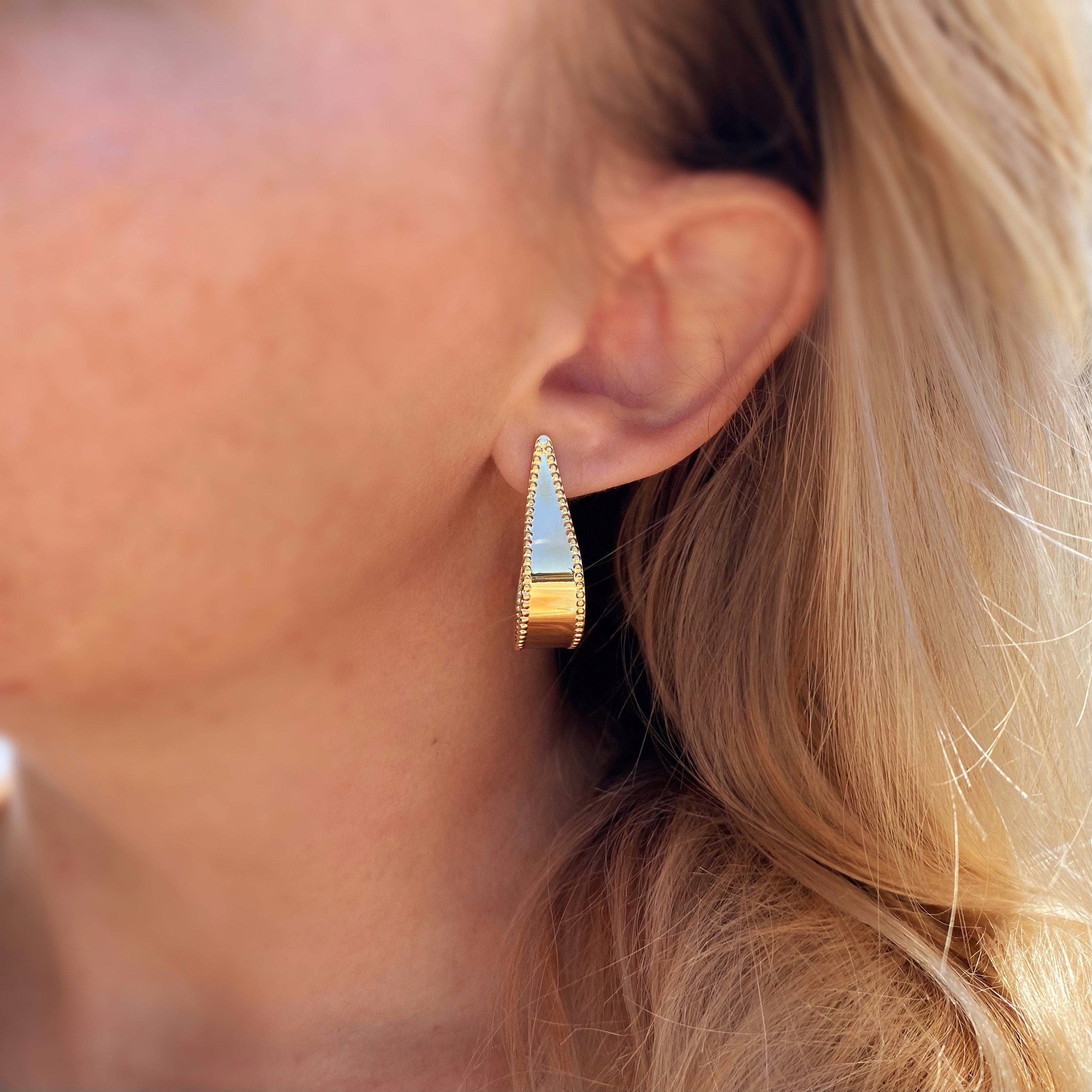 Gold  Dots Hoop Earrings