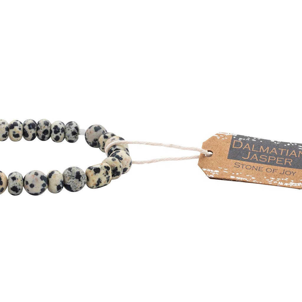 Dalmatian Jasper Stone Stack Bracelet