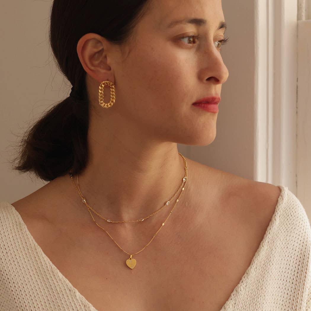 Crystal Station Chain Necklace