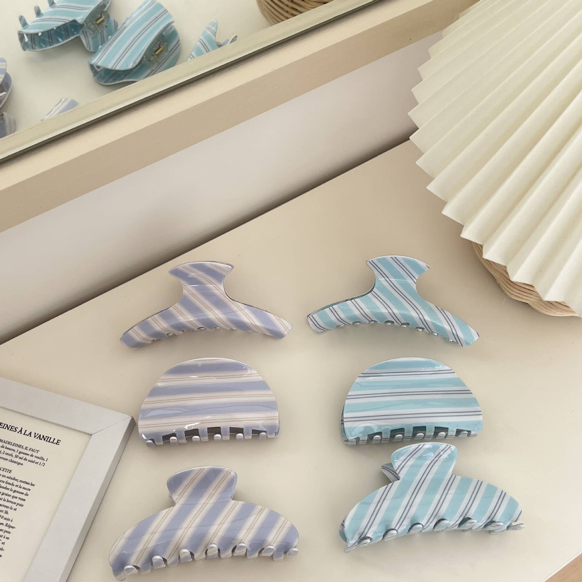 Blue Stripes Claw Clip