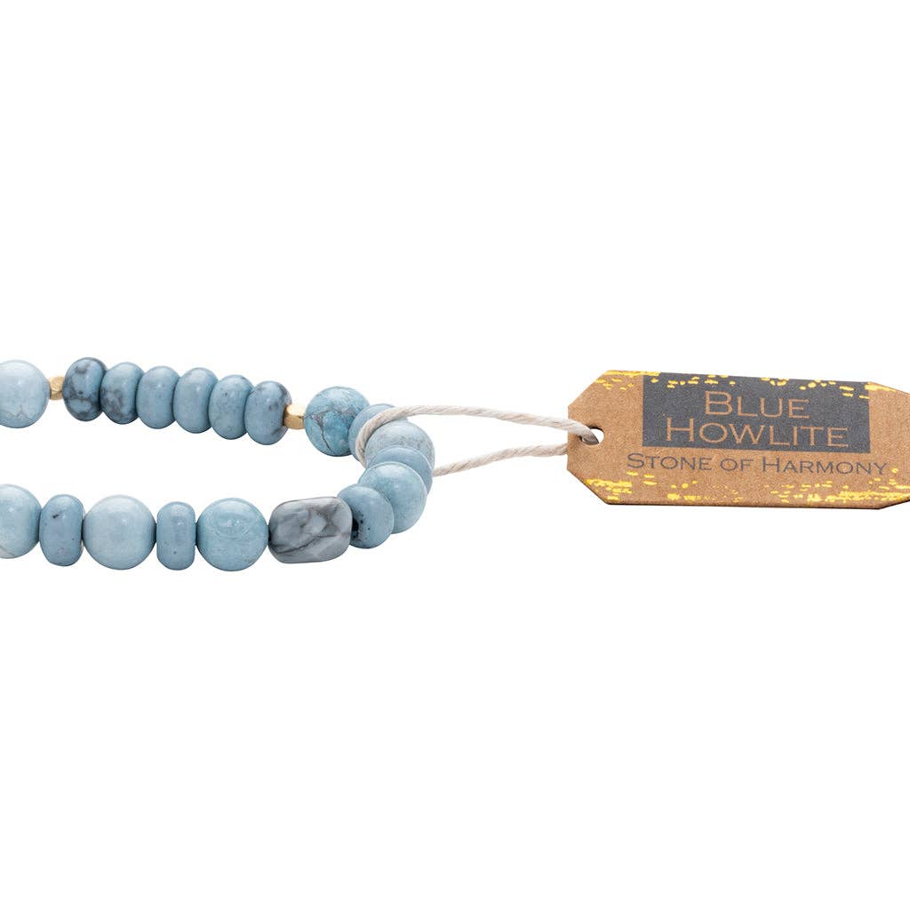 Blue Howlite Stone Stack Bracelet