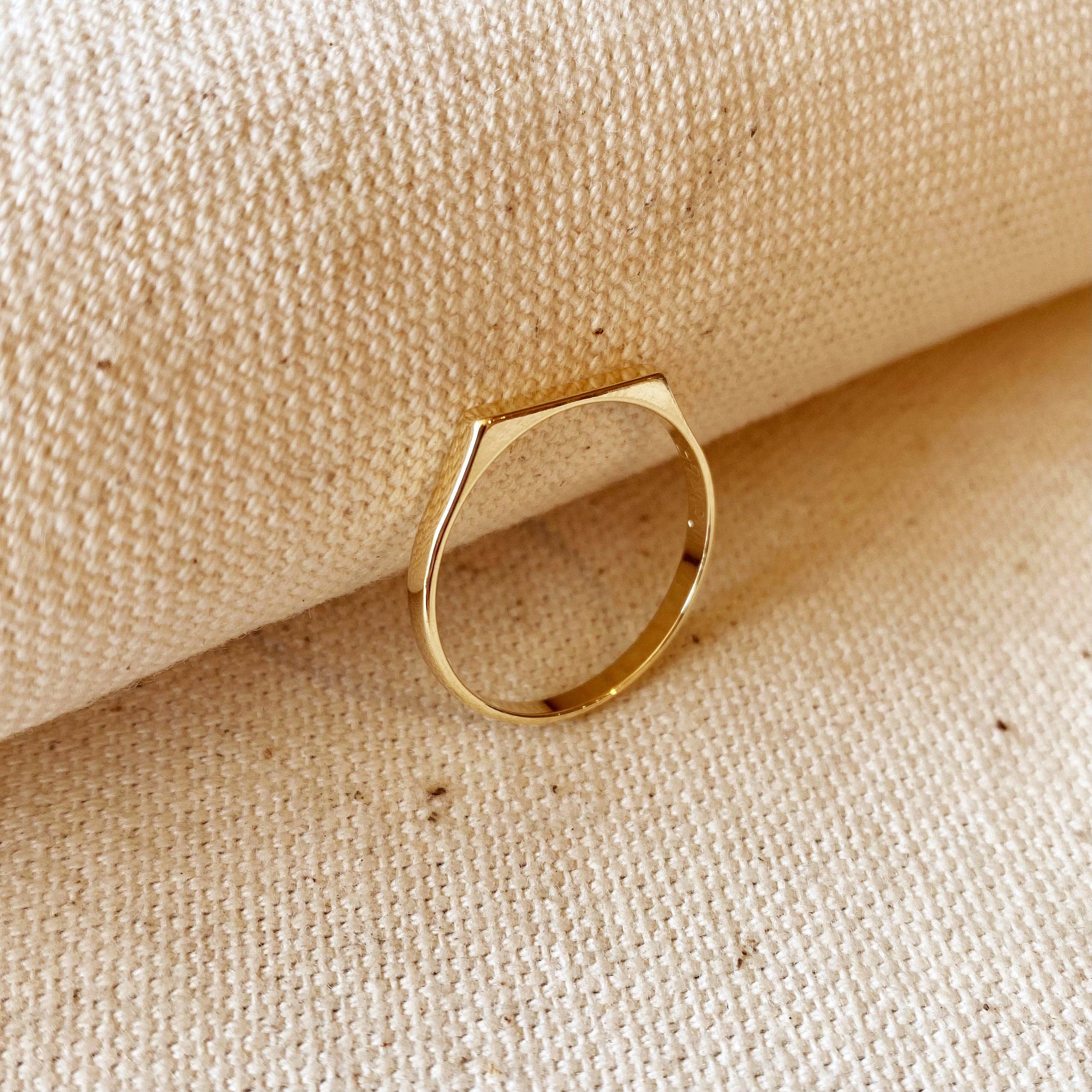 Flat Top Gold Ring
