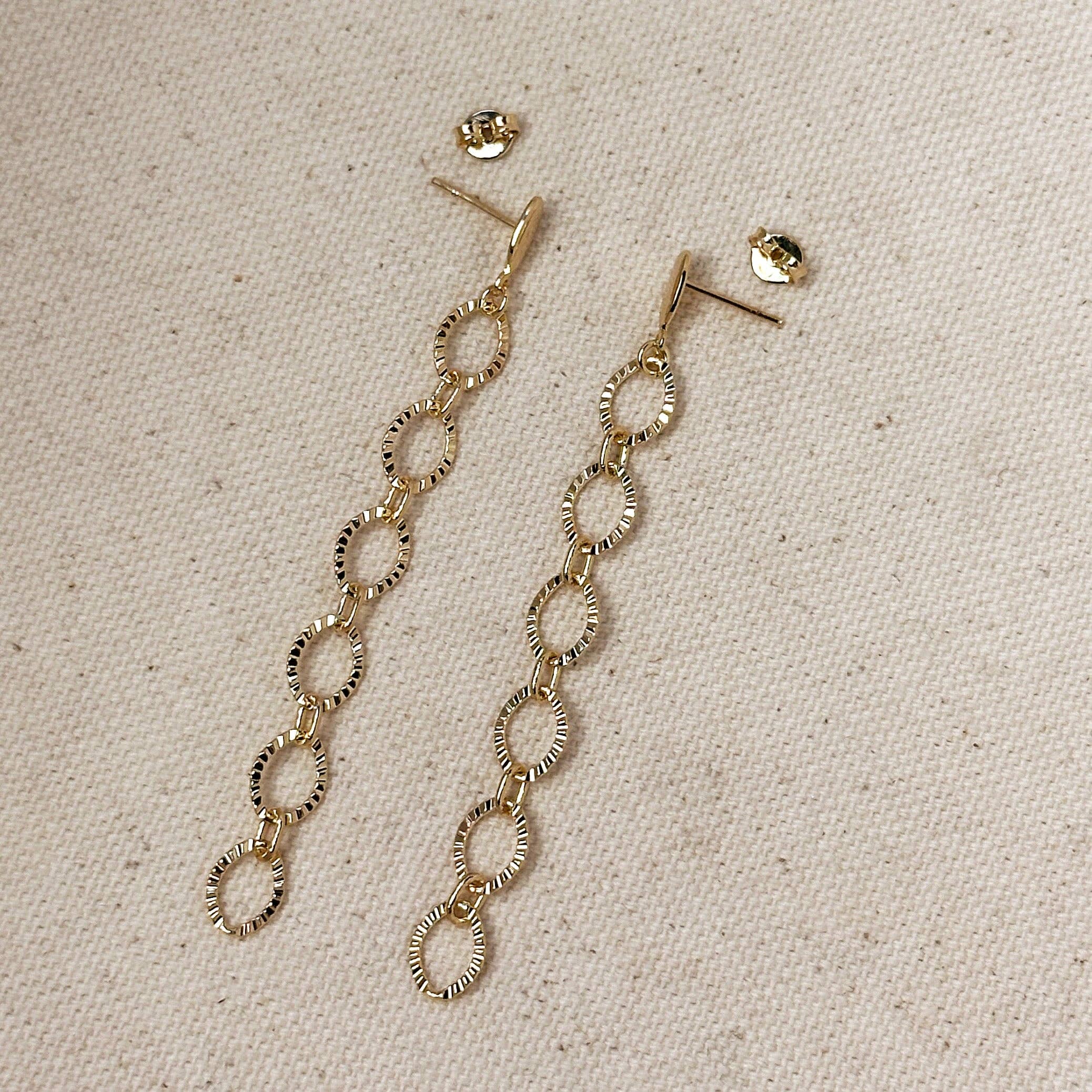 Diamond Cut Chain Earrings