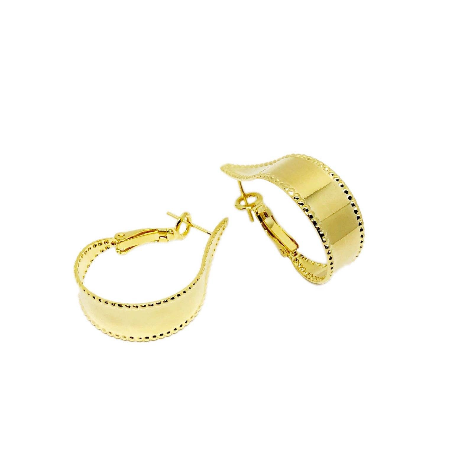 Gold  Dots Hoop Earrings