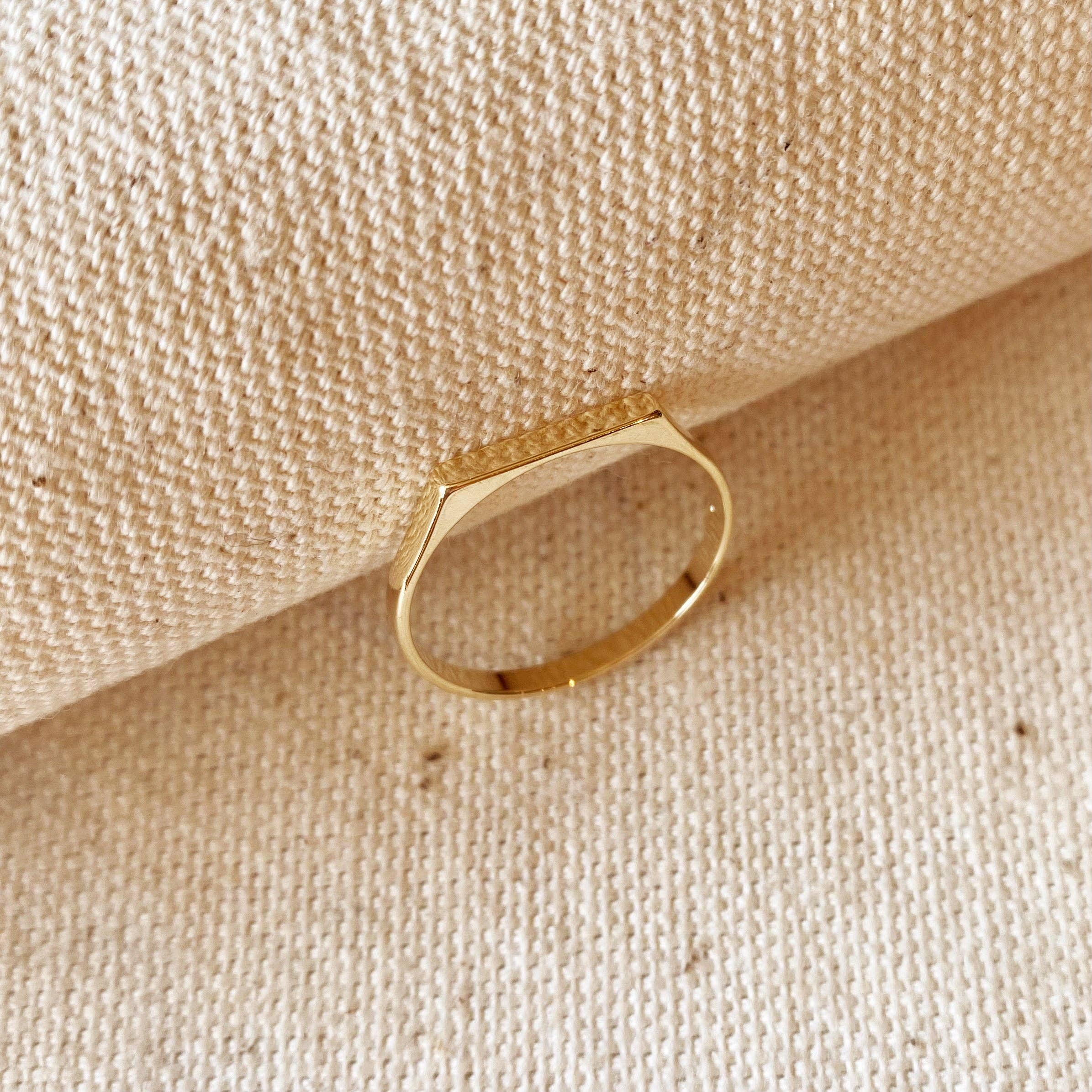 Flat Top Gold Ring
