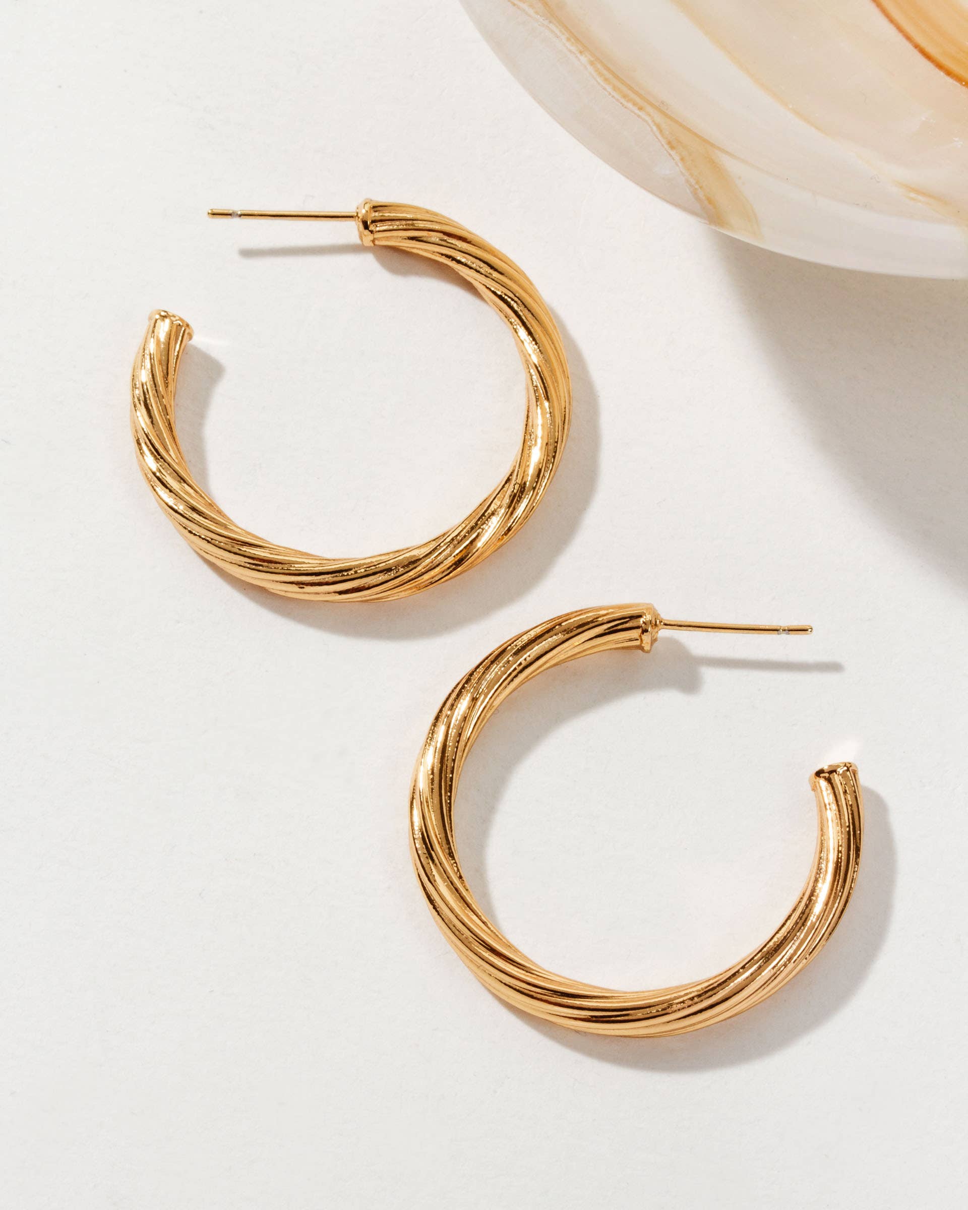 Gold Twisted Hoops