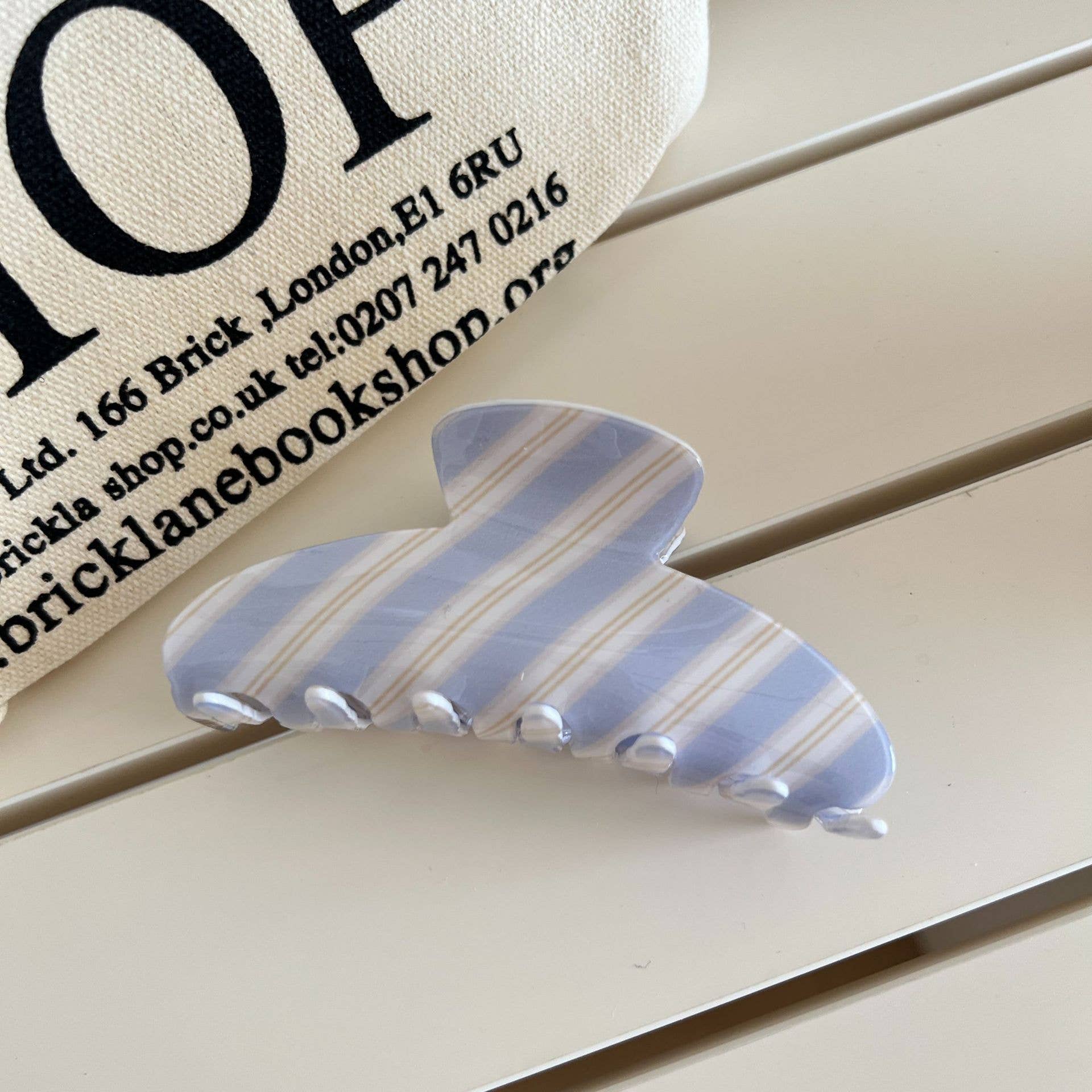 Blue Stripes Claw Clip