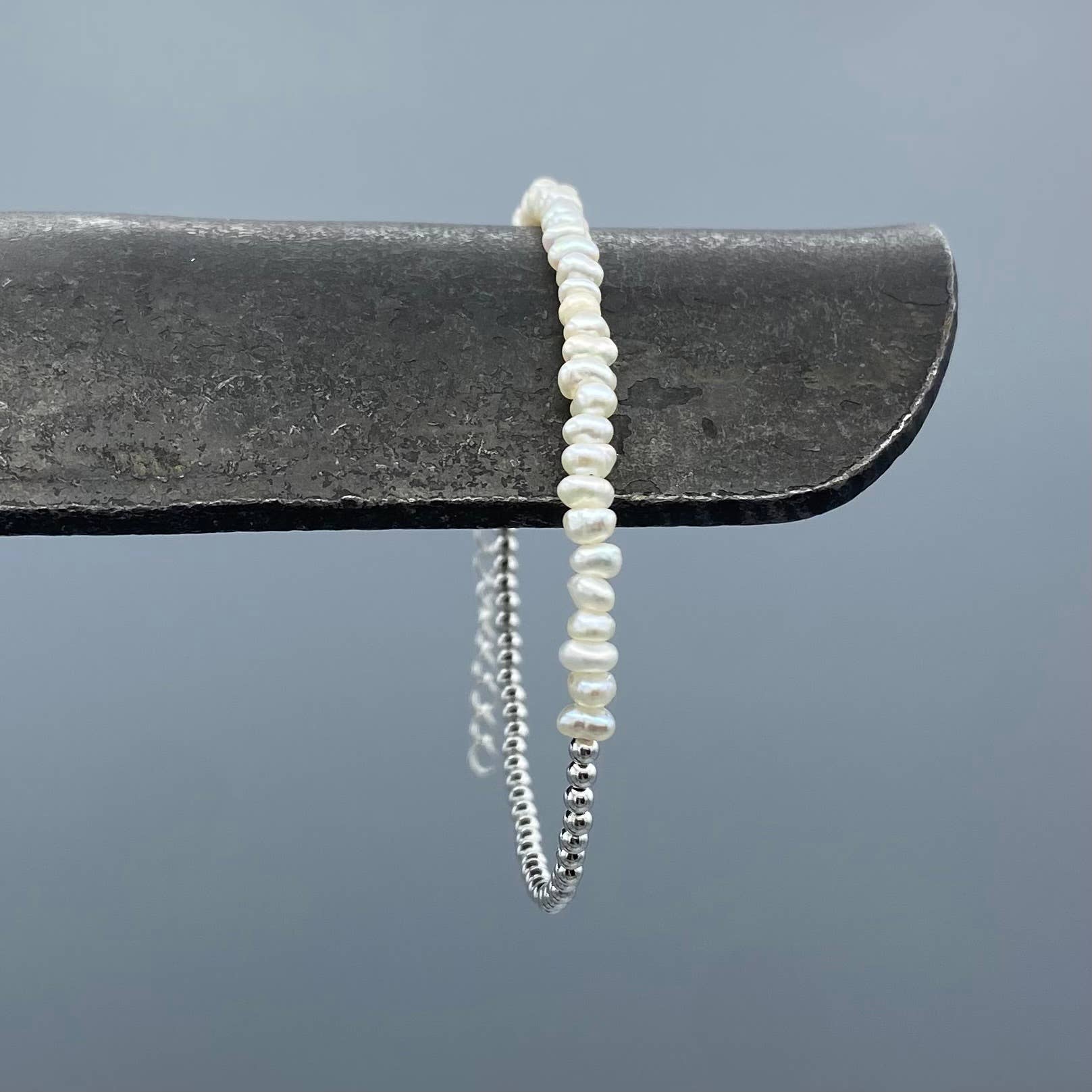 Pearl and Silver Bead Bracelet