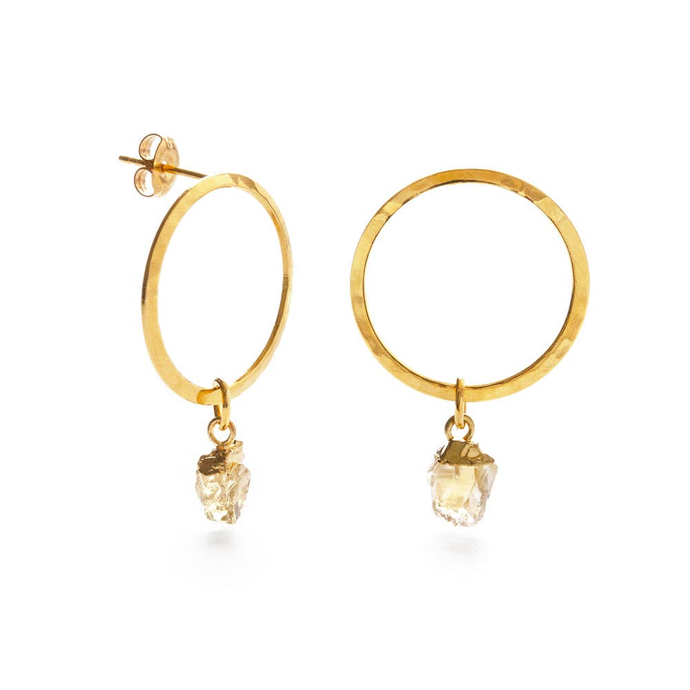 Hammered Ring with Gemstones