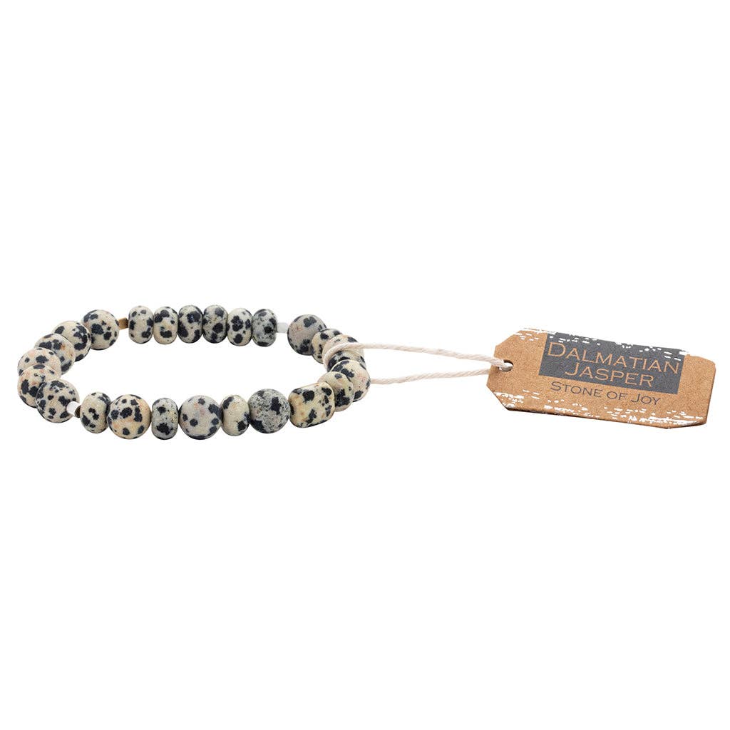 Dalmatian Jasper Stone Stack Bracelet