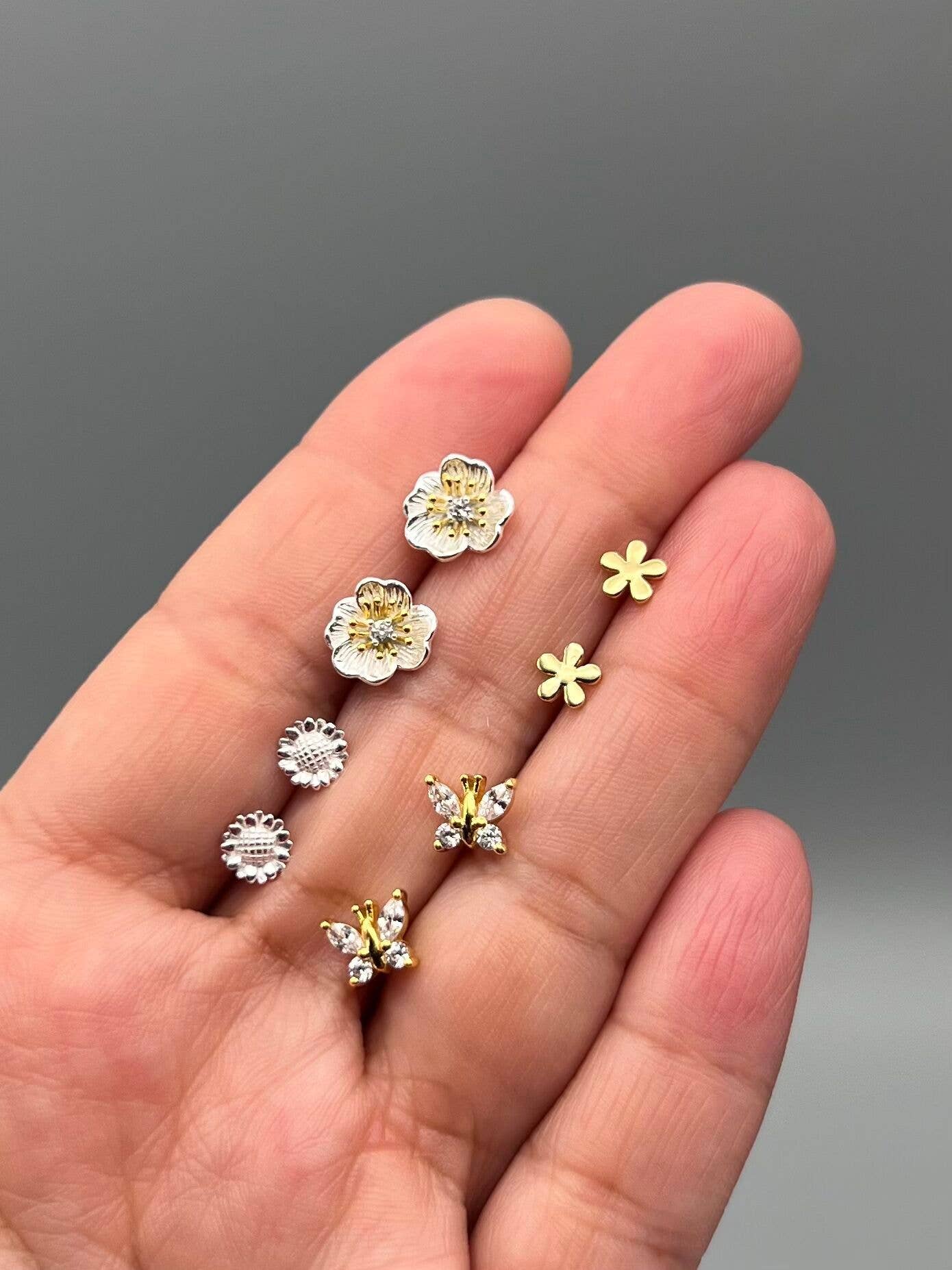 Gold Flower Studs