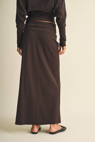 Ruched Waistband Jersey Knit Skirt
