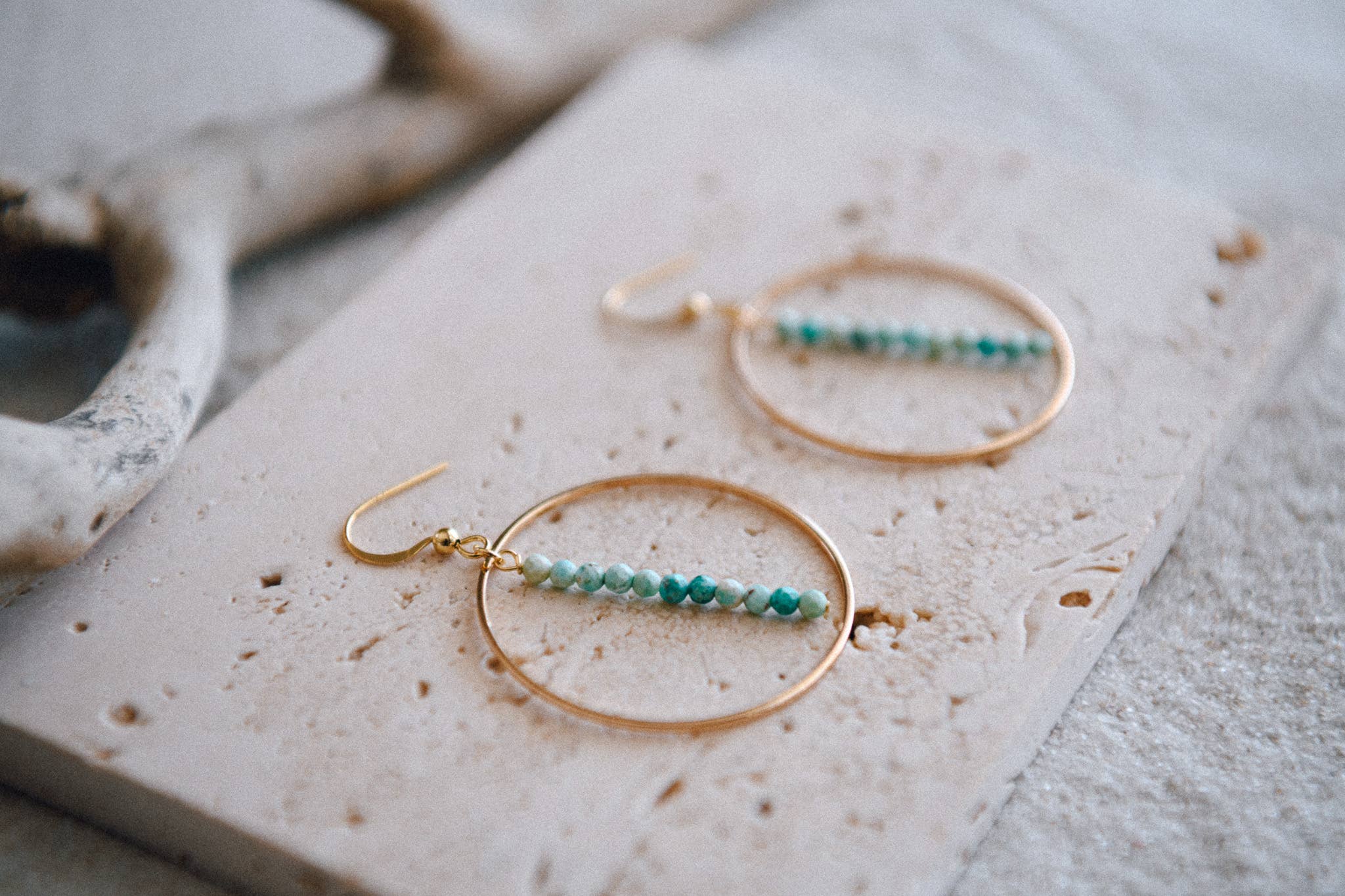 Gemstone Hoop Earring