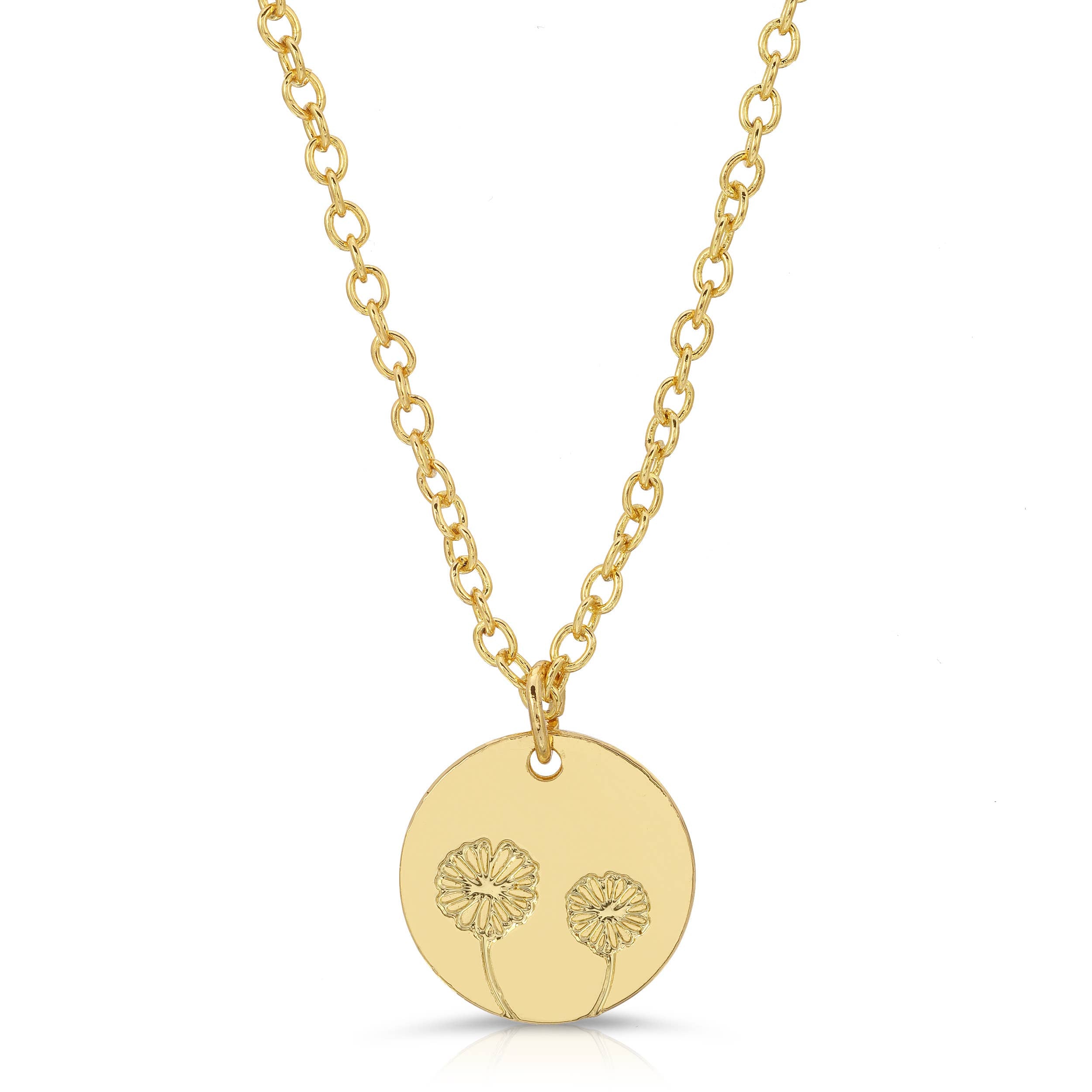 Sunflower Engraved Necklace