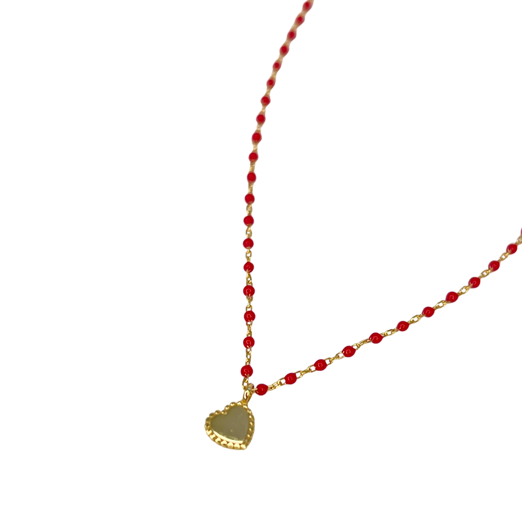 Red Elsa Mini Heart Necklace