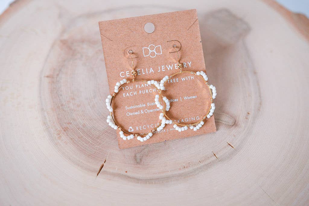 Floral Gold Hoops