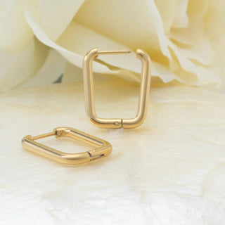 14K Gold Filled PLUS Rectangle Huggie Earrings - Simply Sunflowers