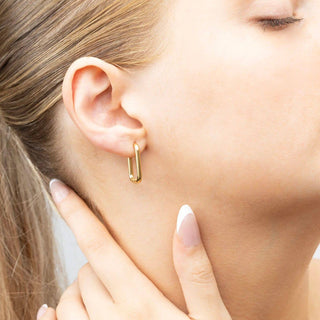 14K Gold Filled PLUS Rectangle Huggie Earrings - Simply Sunflowers