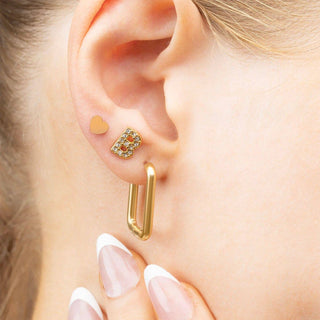 14K Gold Filled PLUS Rectangle Huggie Earrings - Simply Sunflowers