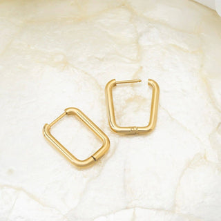 14K Gold Filled PLUS Rectangle Huggie Earrings - Simply Sunflowers