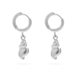 18K Gold PVD Conch Shell Huggie Earrings - Simply Sunflowers