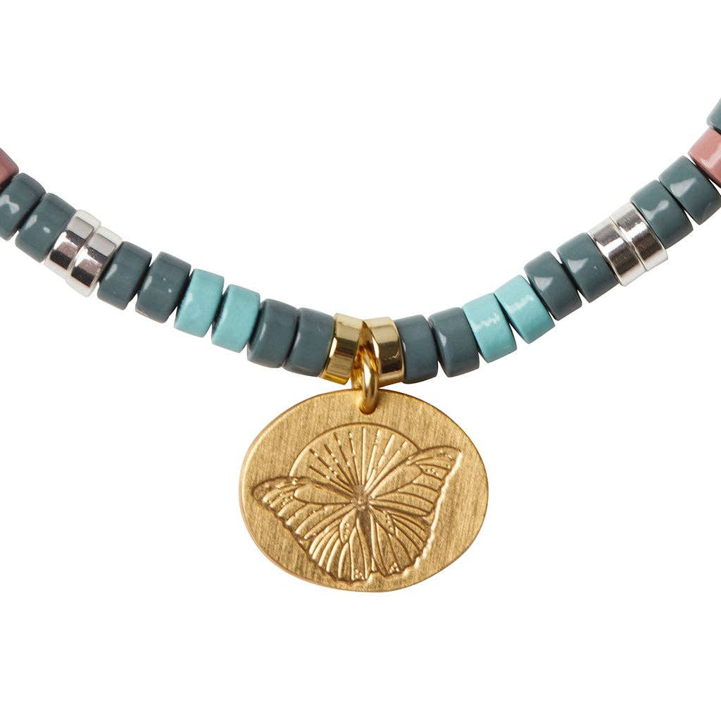 African Turquoise Intention Charm Bracelet