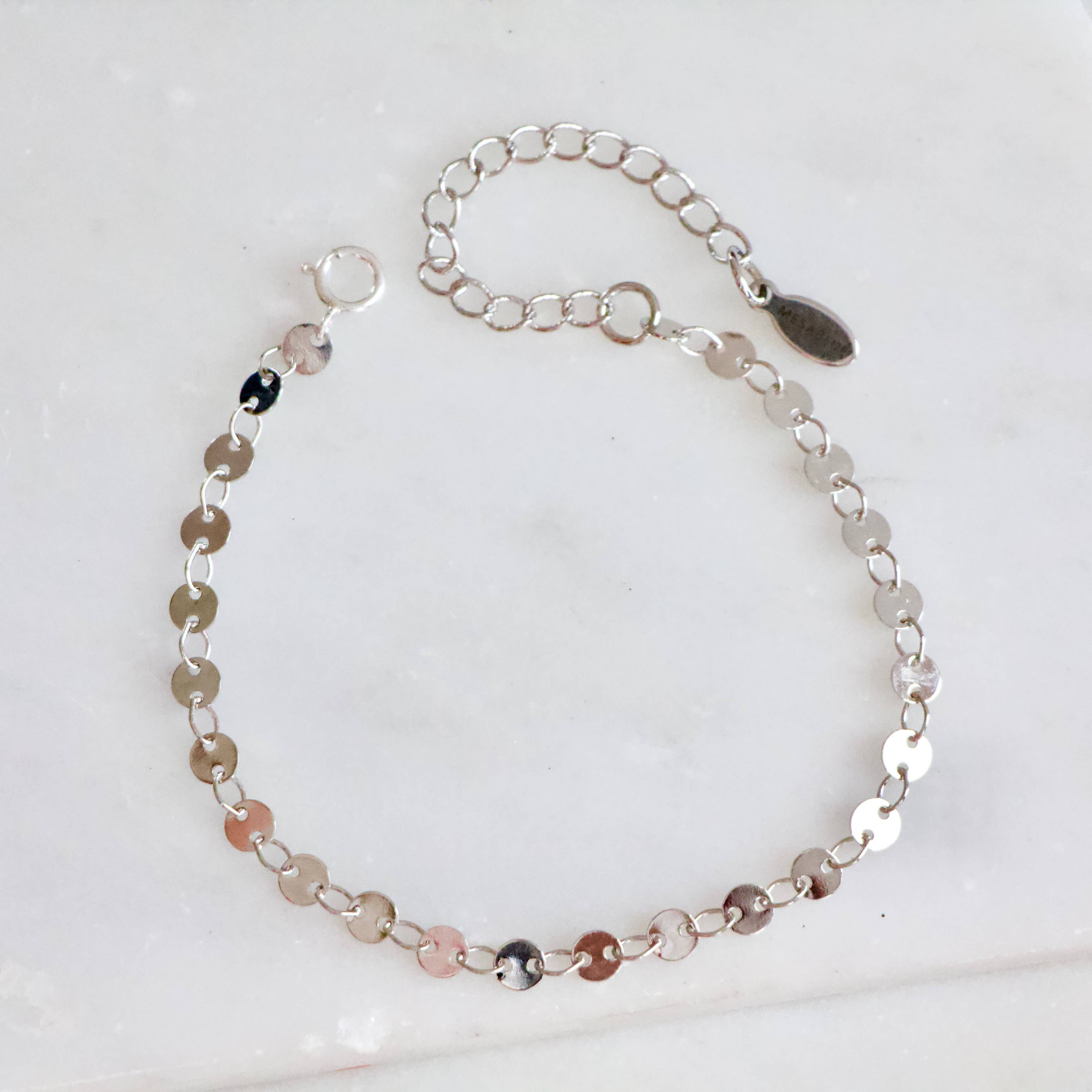 Silver Coin Chain Bracelet