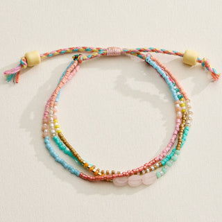 Boho Seed Bead Layered Bracelet - Adjustable Friendship Bracelet