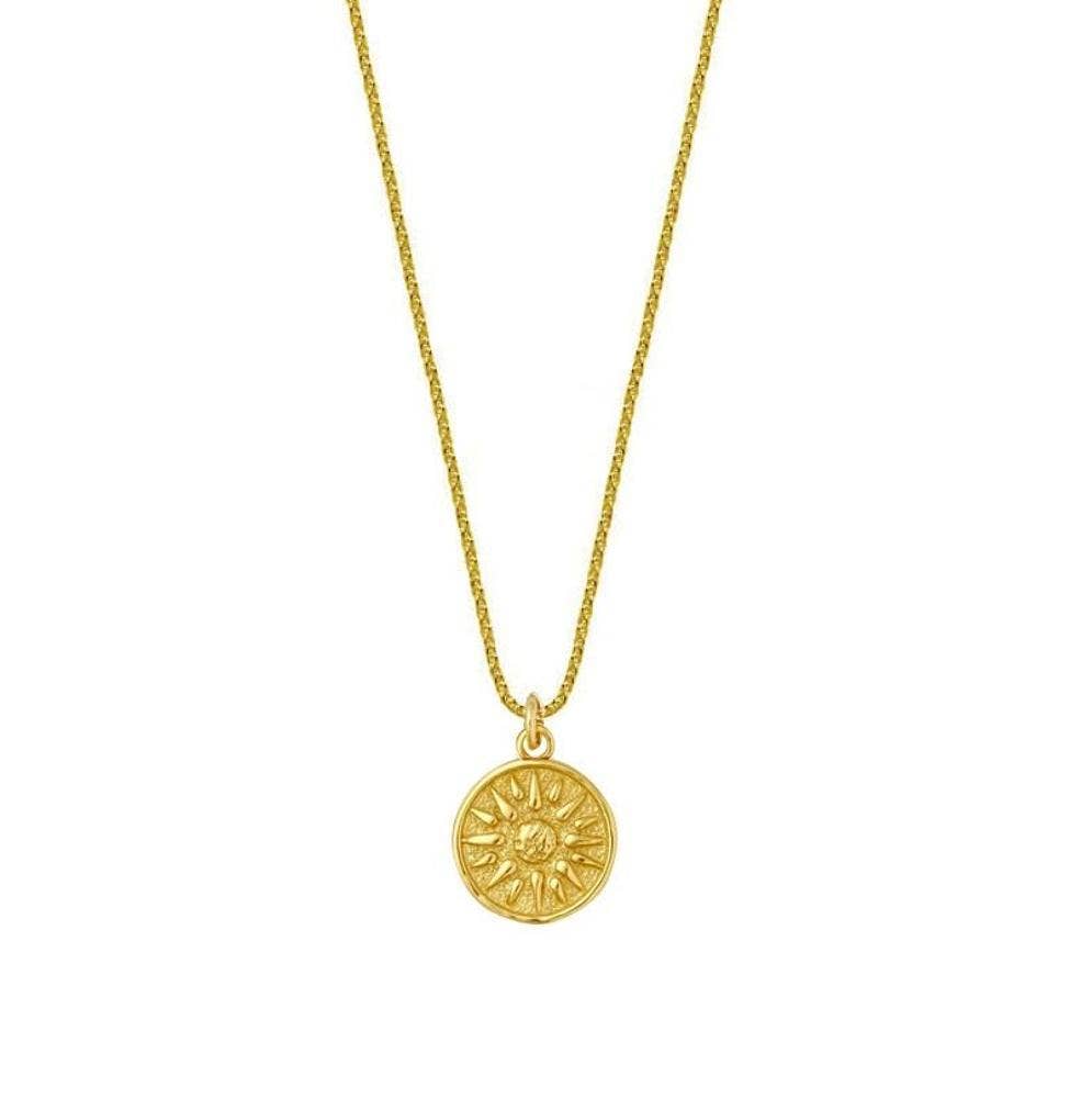 Sun Goddess Coin Pendant Necklace