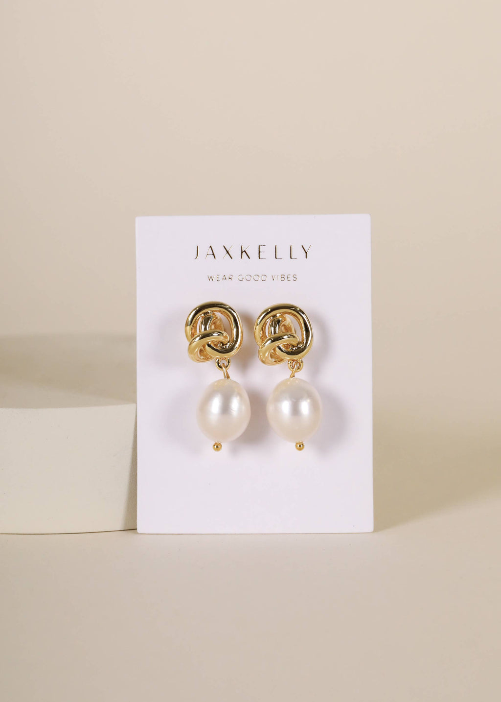 Pearl Knot Gold Earrings